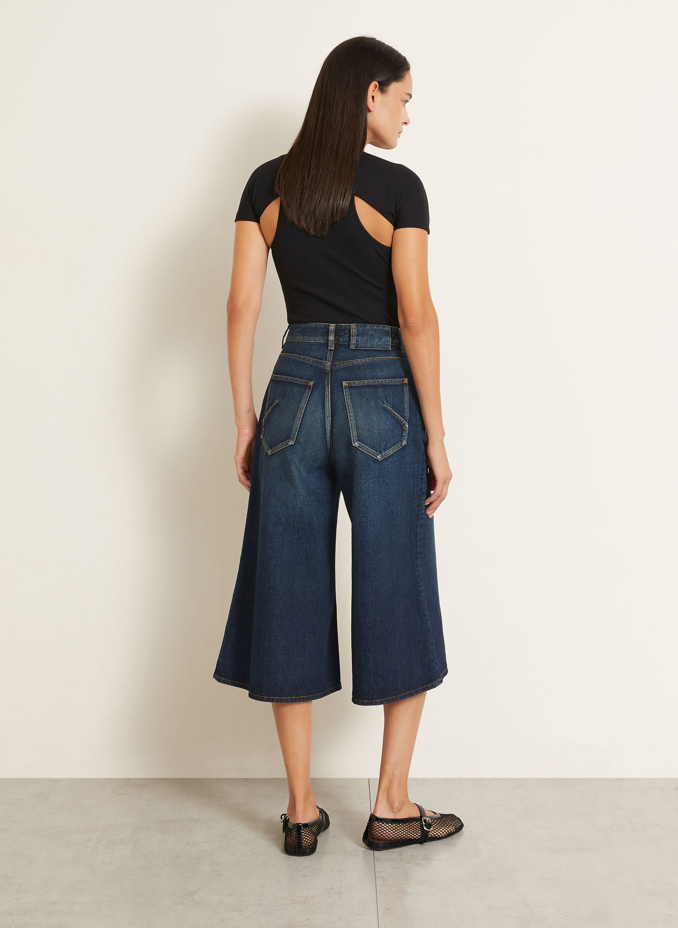 ALAÏA 3/4-jeans PALAZZO: MØRKEBLÅ