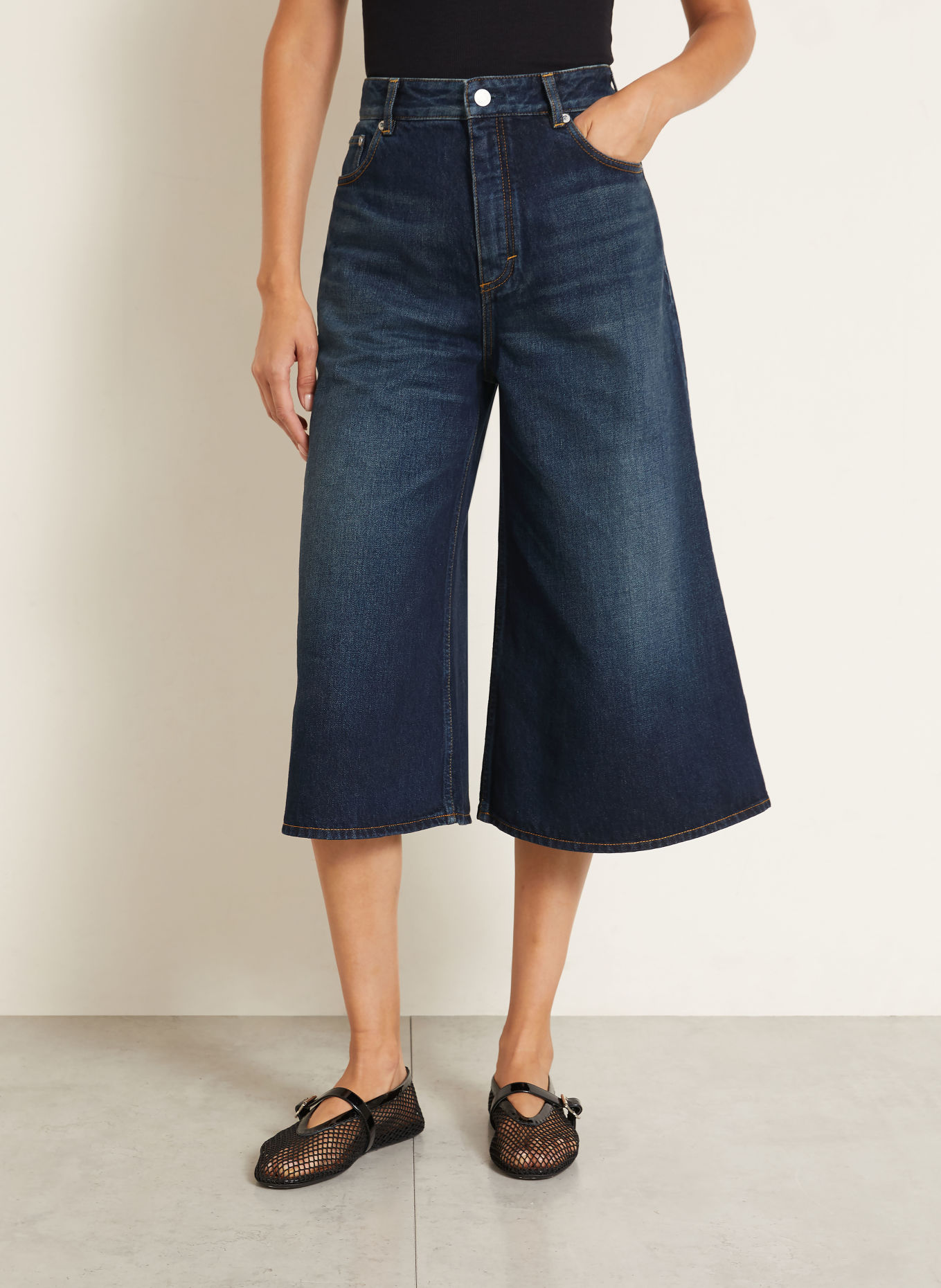 ALAÏA 3/4-jeans PALAZZO: MØRKEBLÅ