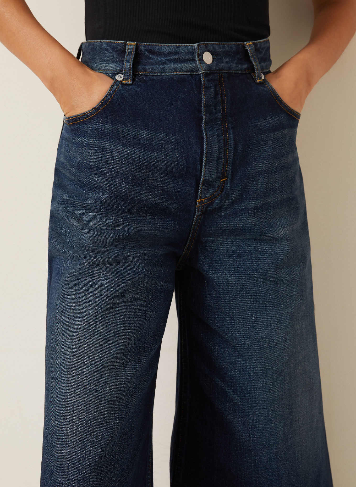 ALAÏA 3/4-jeans PALAZZO: MØRKEBLÅ