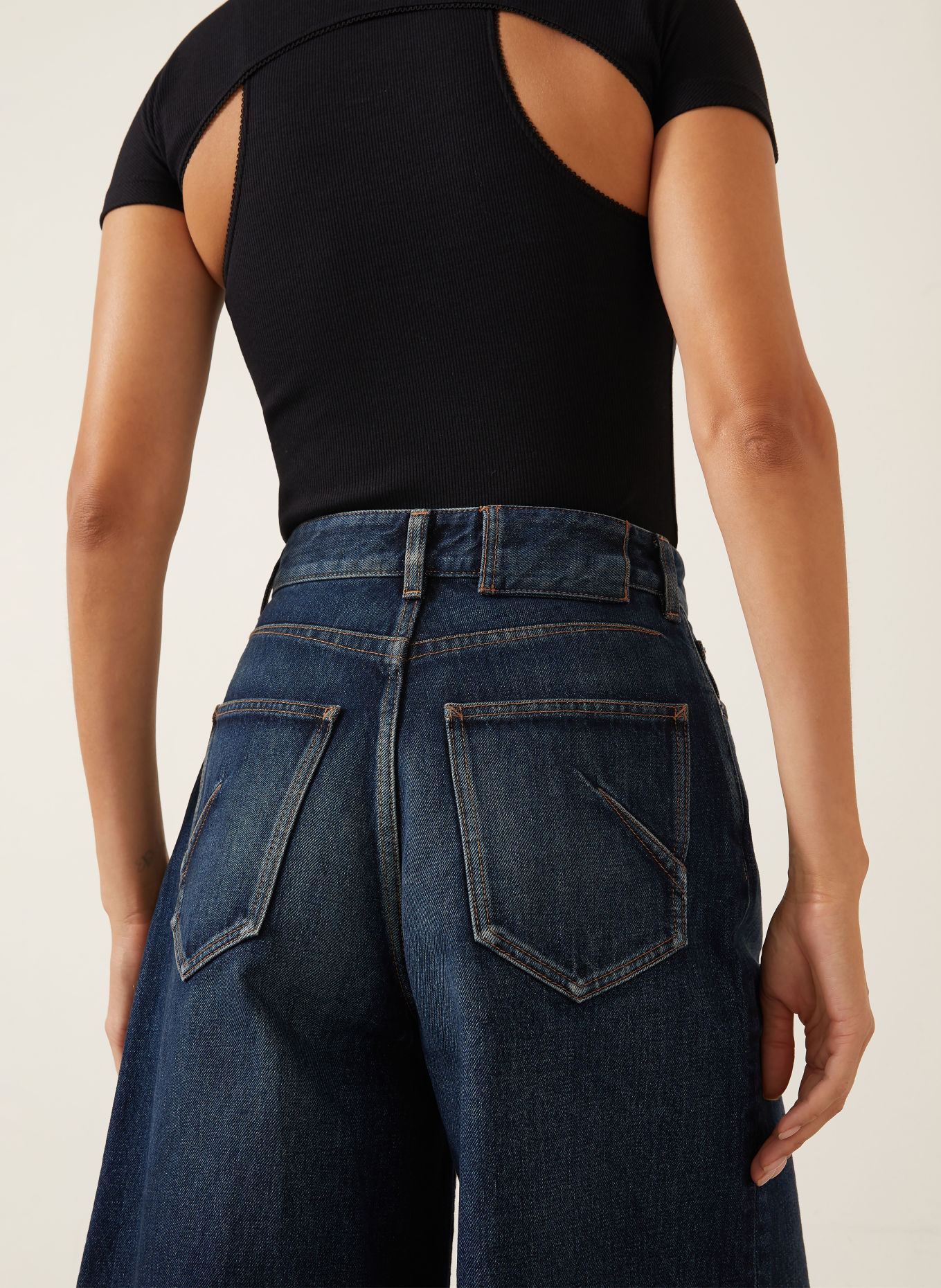 ALAÏA 3/4-jeans PALAZZO: MØRKEBLÅ