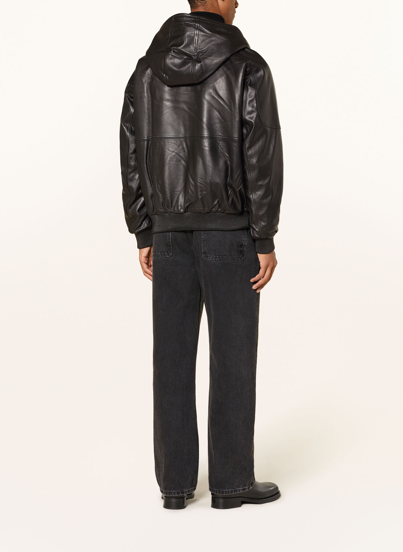 MOOSE KNUCKLES Lederjacke: SCHWARZ