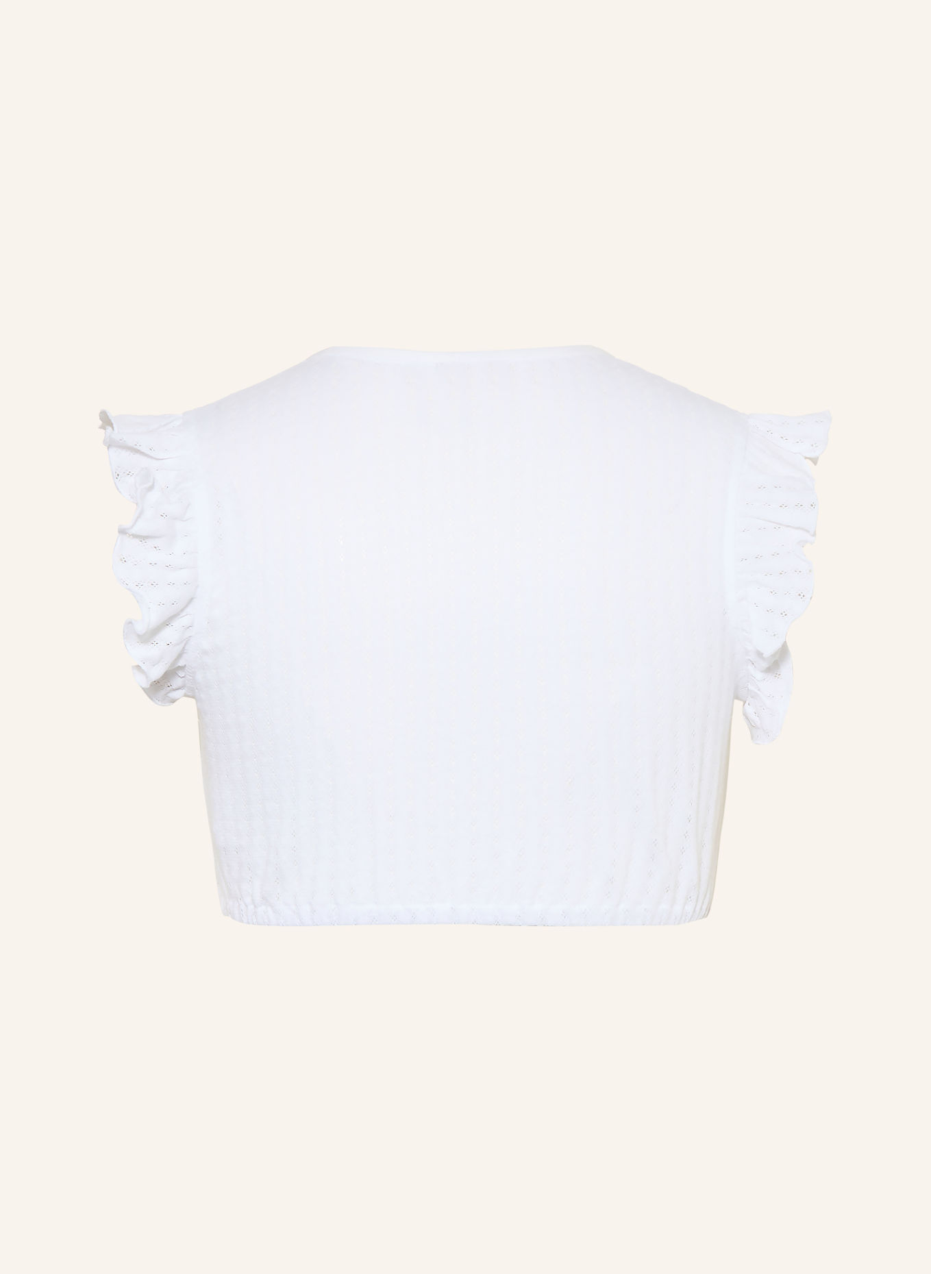 Hammerschmid CAROLA-Dirndlblouse van kant met ruches: WIT