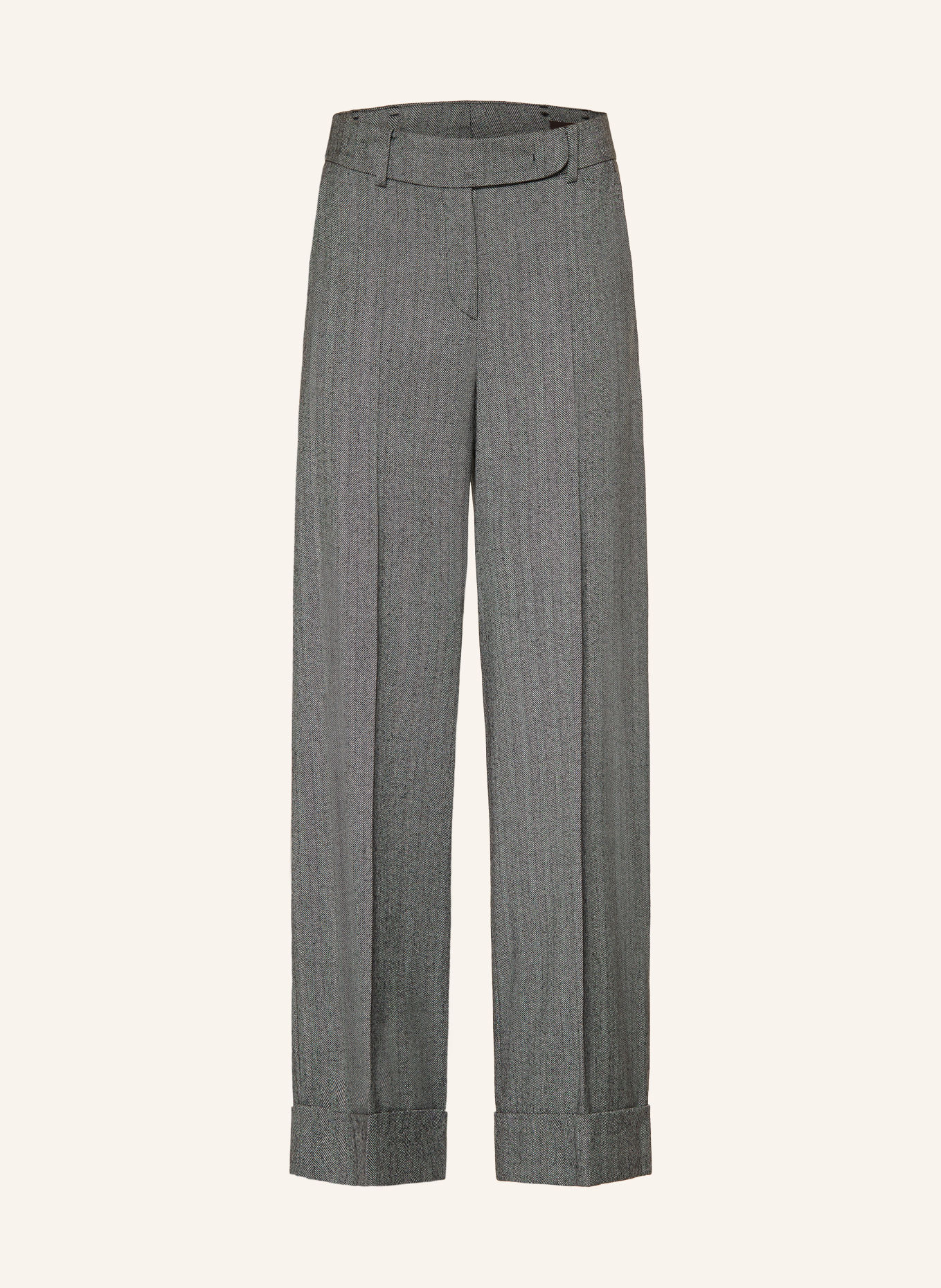 windsor. Pantalon palazzo: GRIS FONCÉ / BLANC