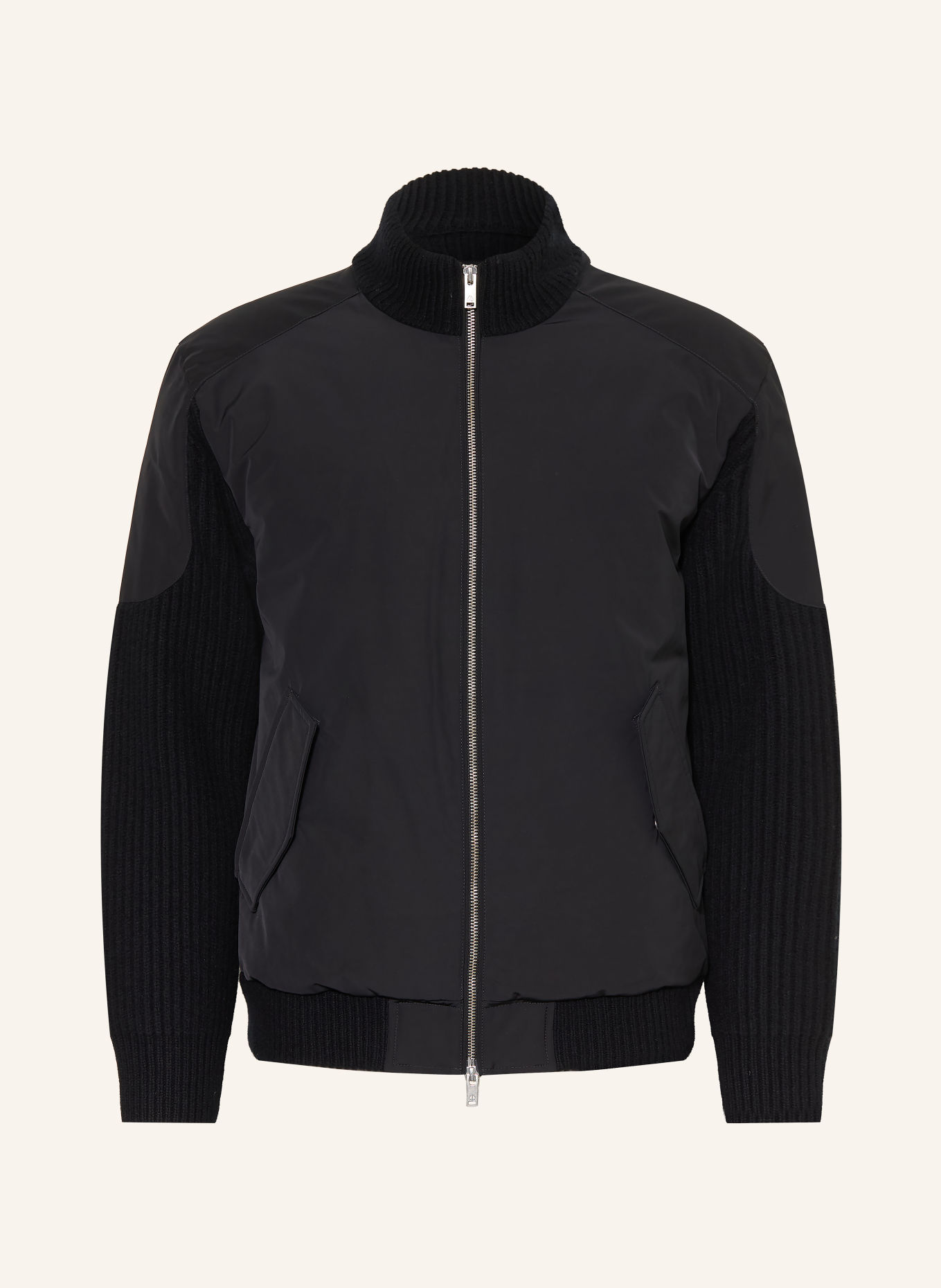 MOOSE KNUCKLES MAGNUS Blouson in een mix van materialen: ZWART