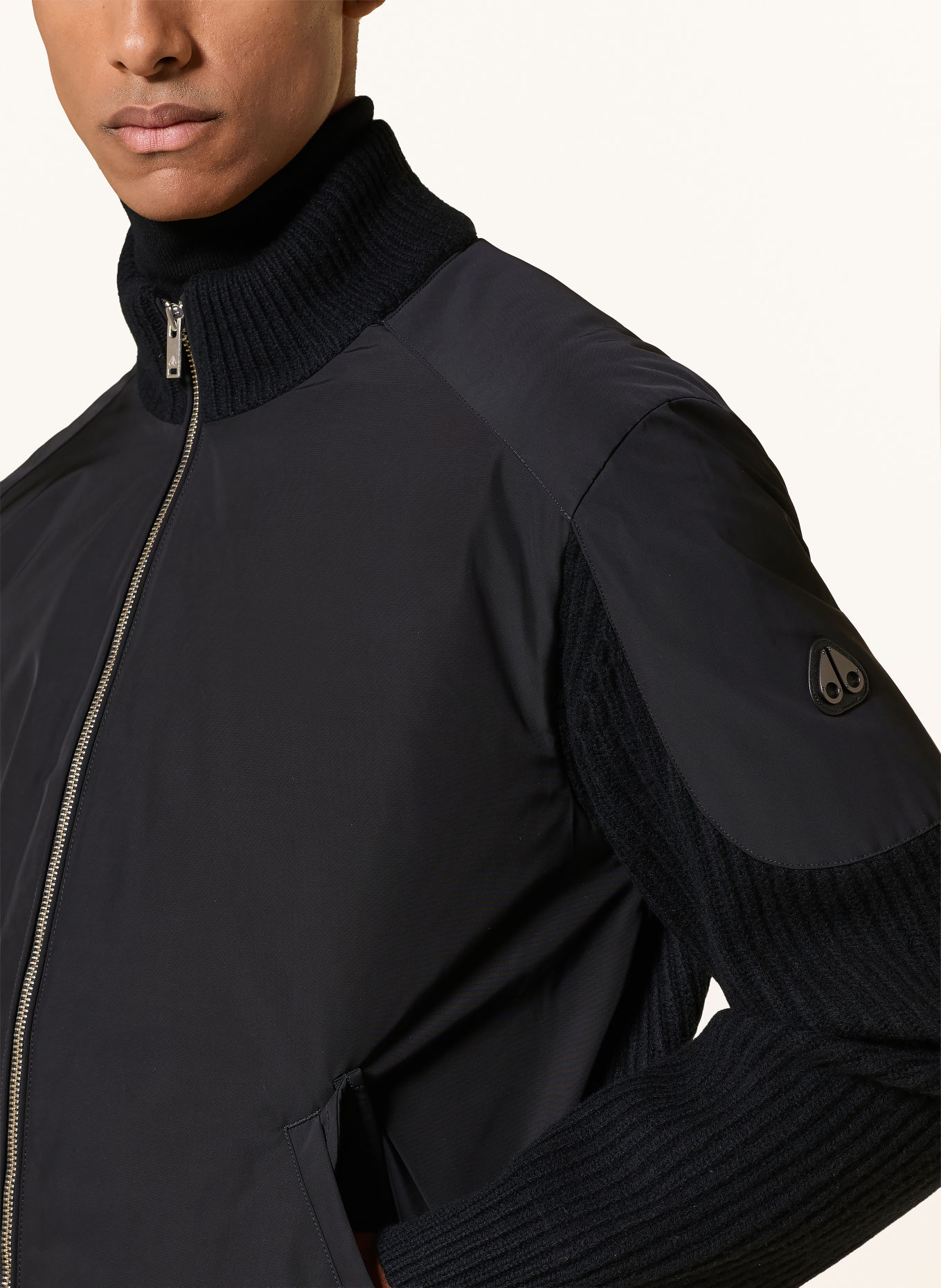 MOOSE KNUCKLES MAGNUS Blouson in een mix van materialen: ZWART