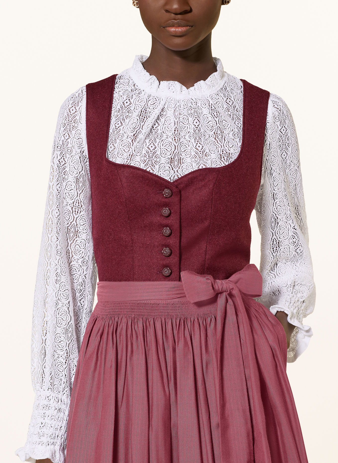 Hammerschmid Dirndlbluse CELINA aus Spitze: WEISS