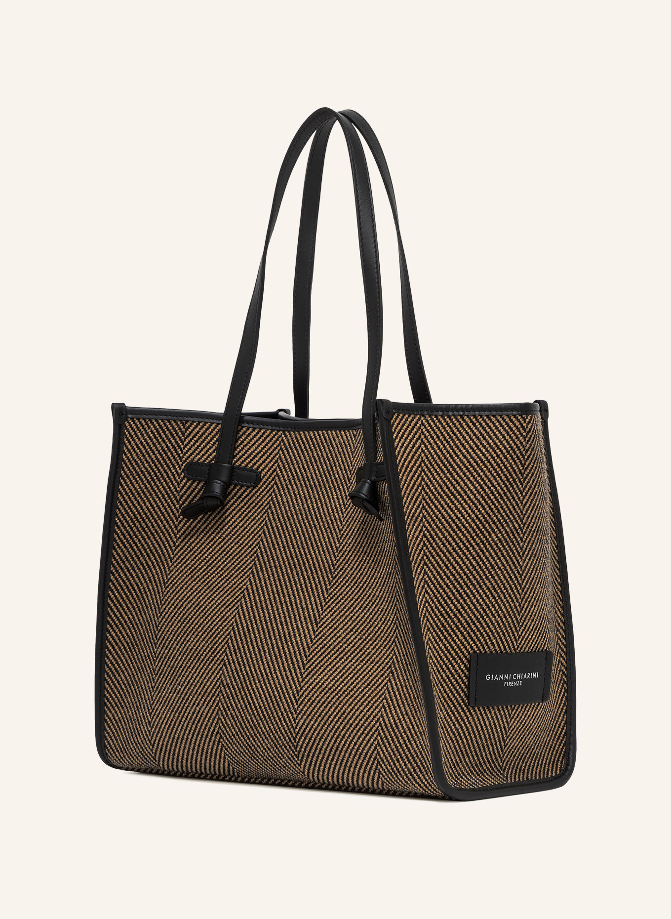 GIANNI CHIARINI Shopper MARCELLA LARGE mit Pouch: BEIGE / SCHWARZ