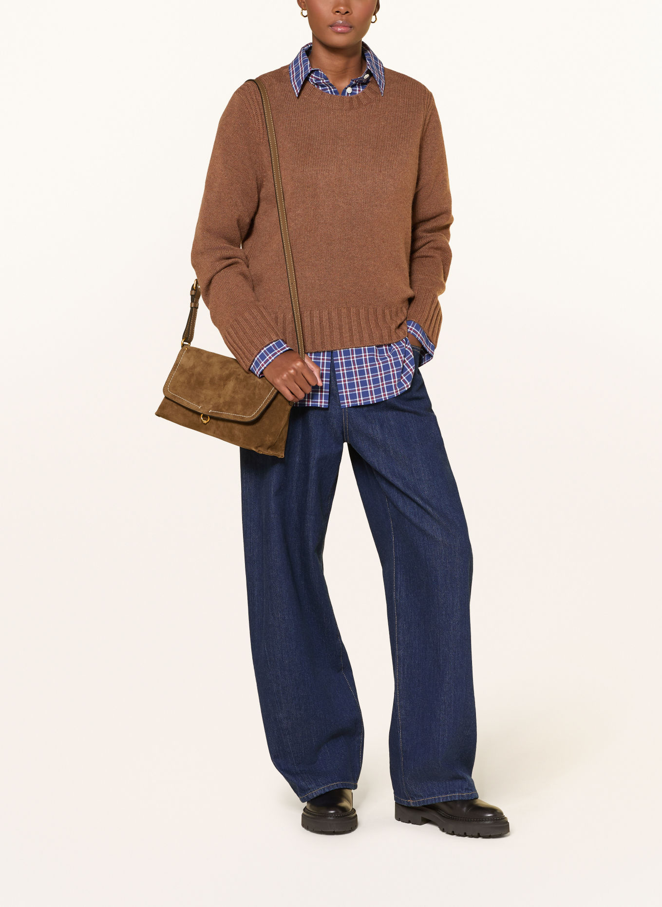 GIANNI CHIARINI Skuldertaske EUGENIA: COGNAC / GULD