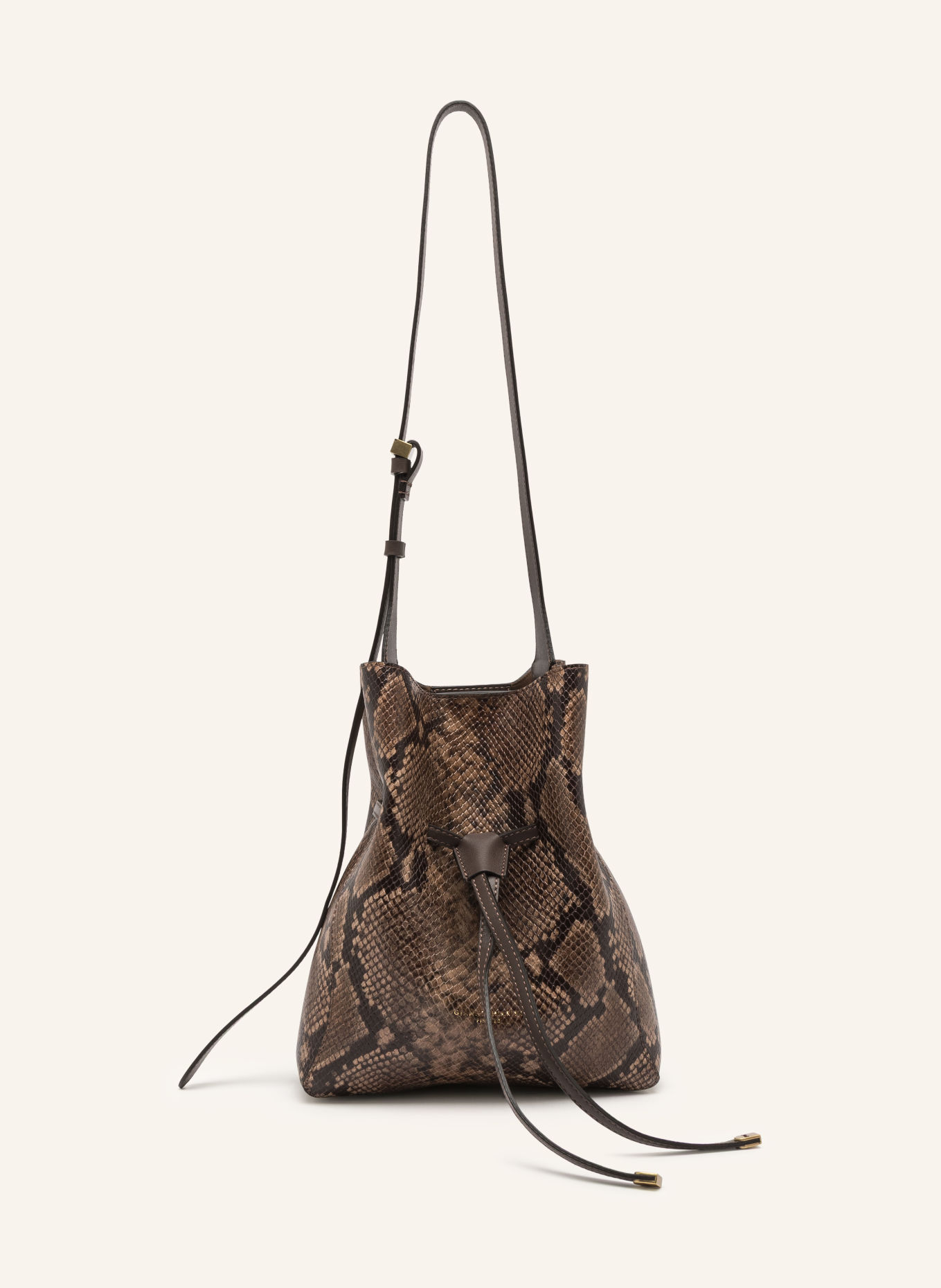 GIANNI CHIARINI Beuteltasche SIENNA mit Pouch: BRAUN / DUNKELBRAUN / BEIGE