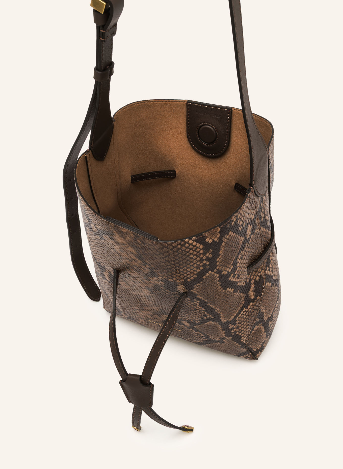 GIANNI CHIARINI Beuteltasche SIENNA mit Pouch: BRAUN / DUNKELBRAUN / BEIGE