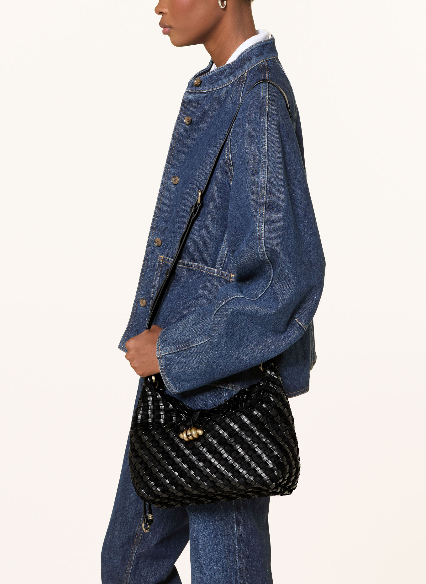 GIANNI CHIARINI Sac seau AURELIE SMALL: NOIR / OR