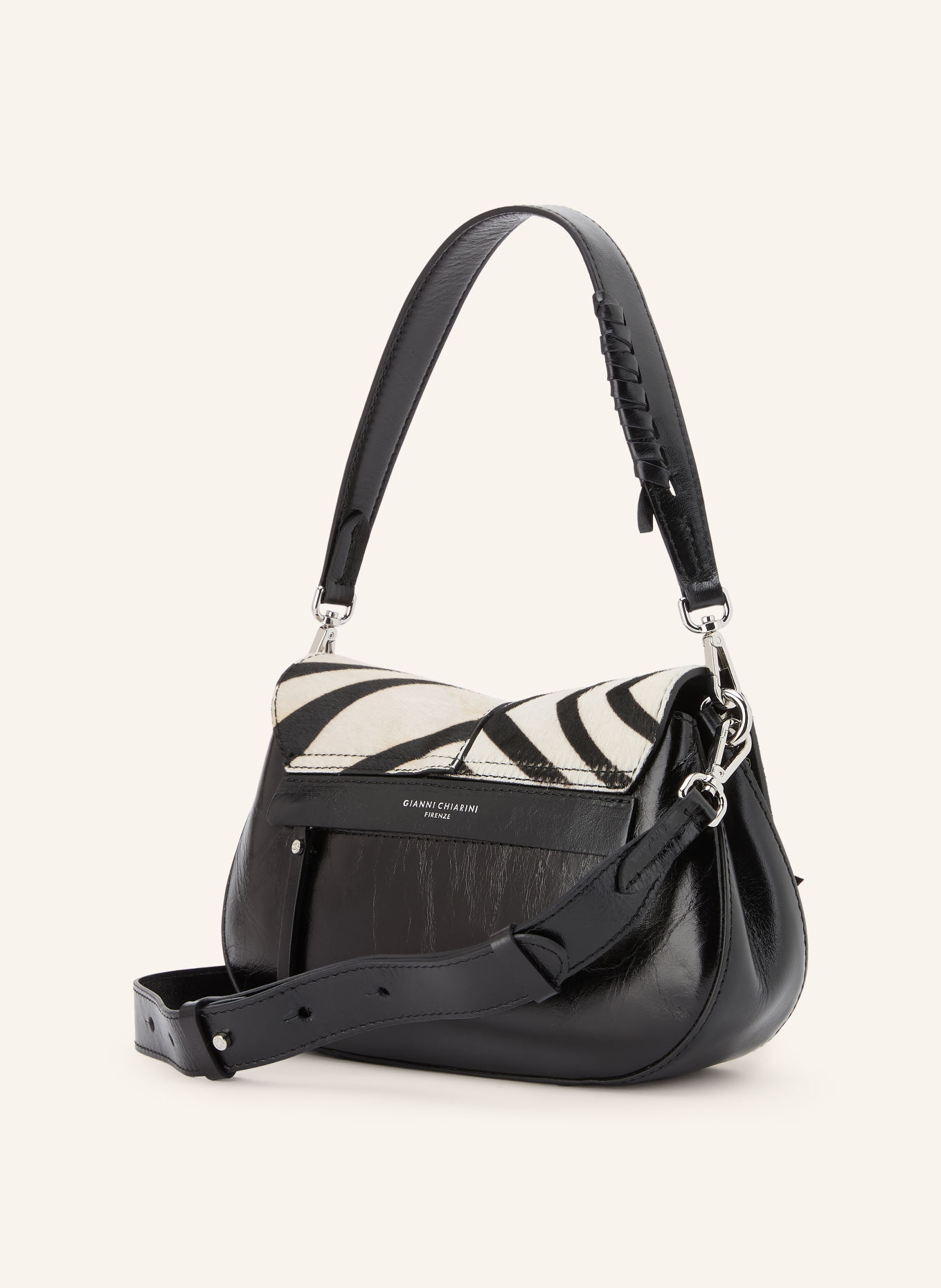 GIANNI CHIARINI Schoudertas HELENA: CRÈME / ZWART
