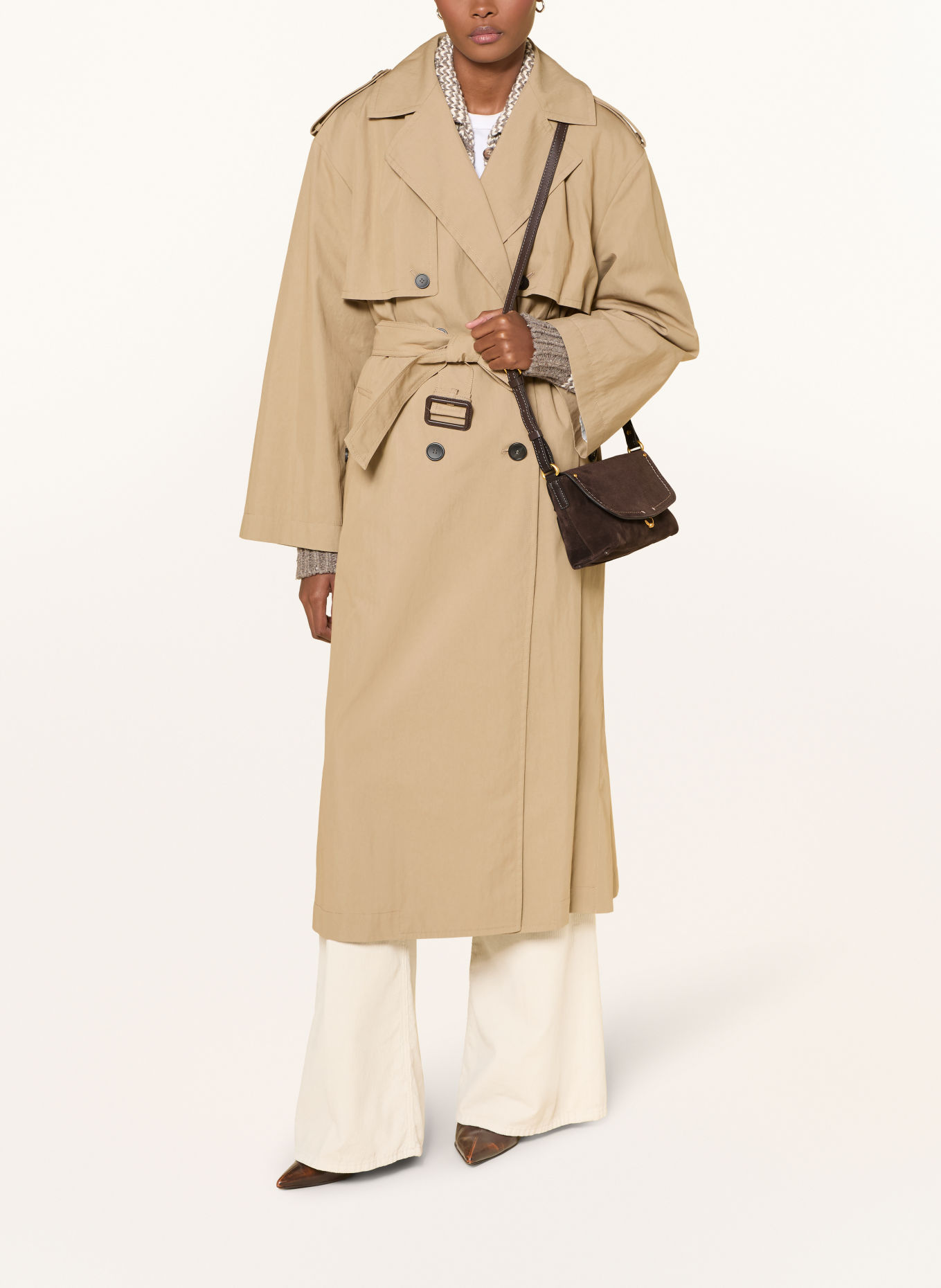GIANNI CHIARINI Schoudertas EUGENIA SMALL: MARRON FONCÉ / GOUD