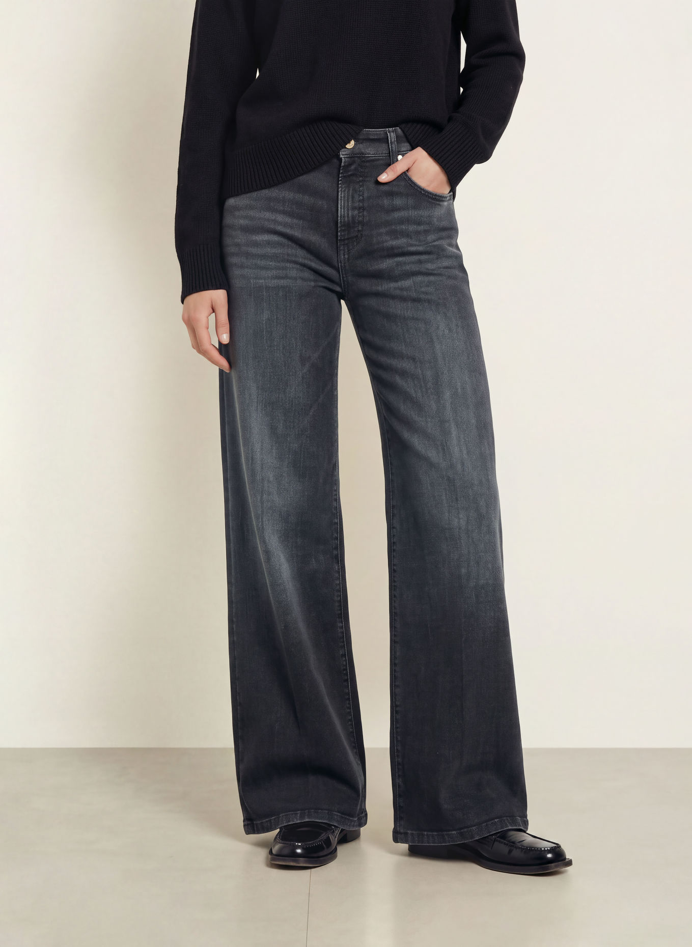 CAMBIO PALAZZO Flared jeans: 5105 natural well worn used