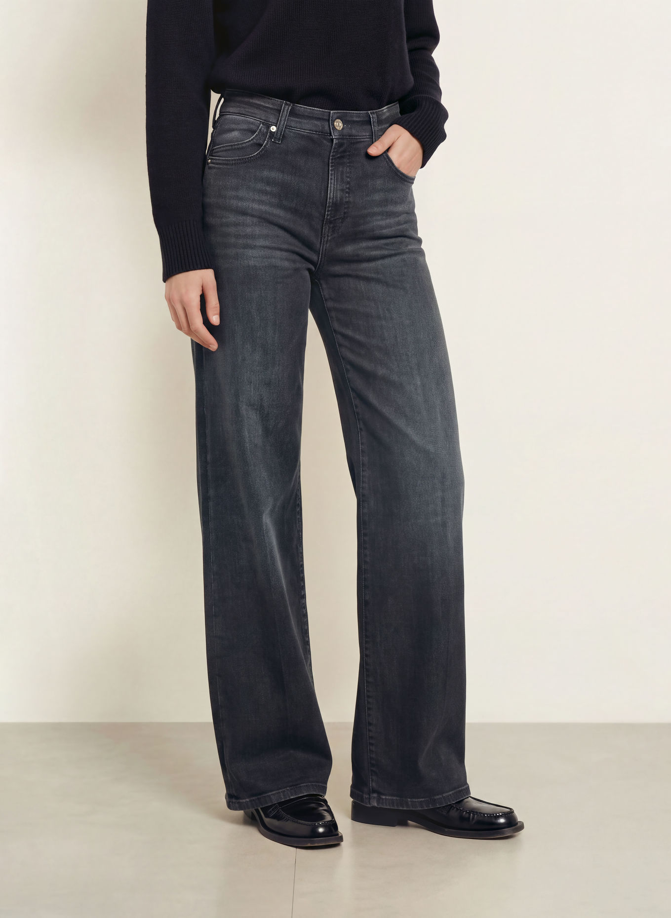 CAMBIO PALAZZO Flared jeans: 5105 natural well worn used
