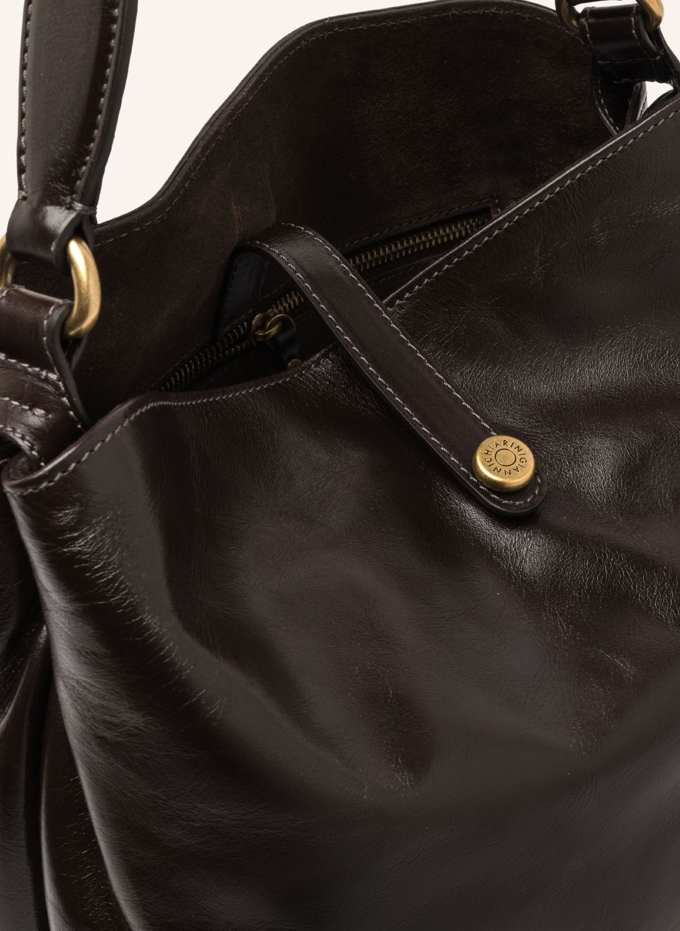 GIANNI CHIARINI Beuteltasche FIONA MEDIUM: DUNKELBRAUN / GOLD