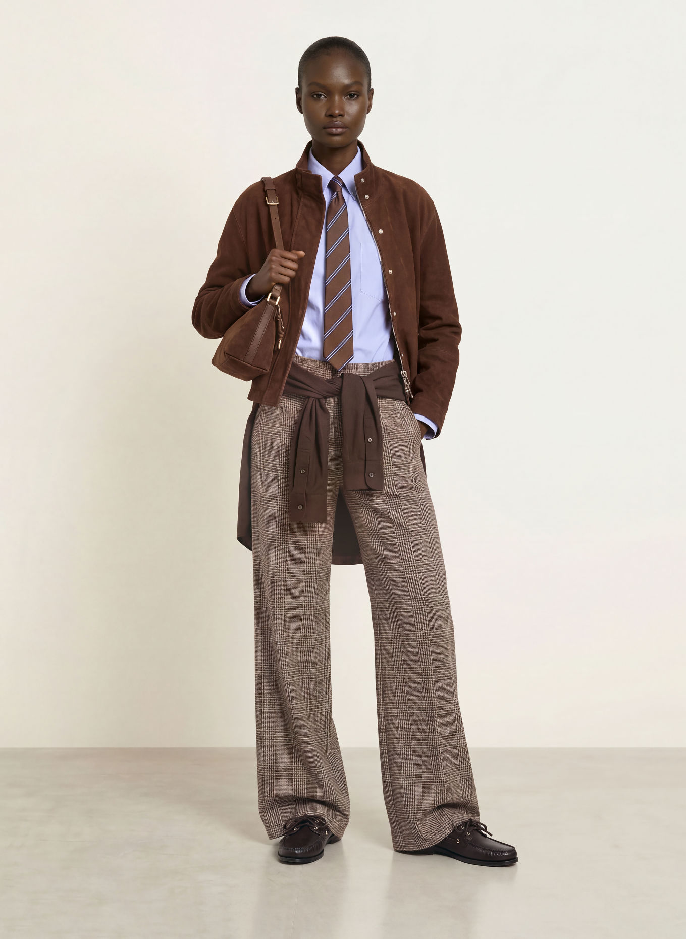 CAMBIO Marlene-broek AVELINE: MARRON FONCÉ / BEIGE