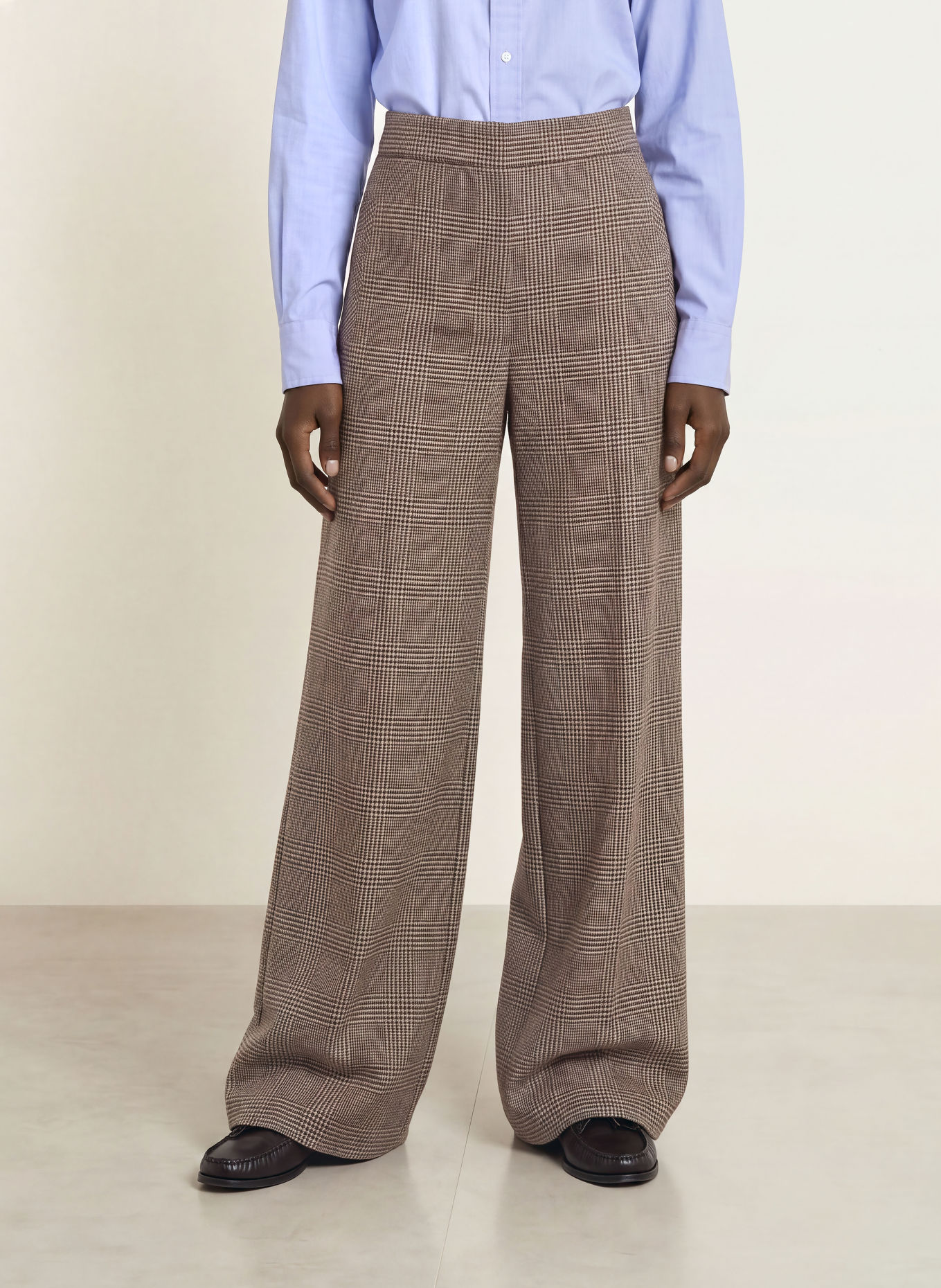 CAMBIO Marlene-broek AVELINE: MARRON FONCÉ / BEIGE