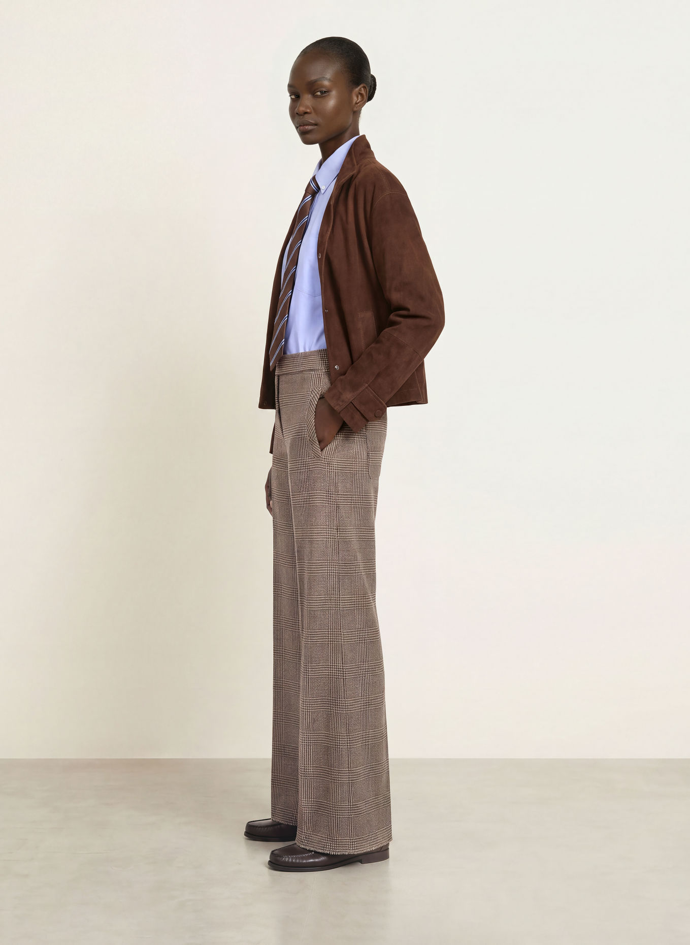 CAMBIO Marlene-broek AVELINE: MARRON FONCÉ / BEIGE