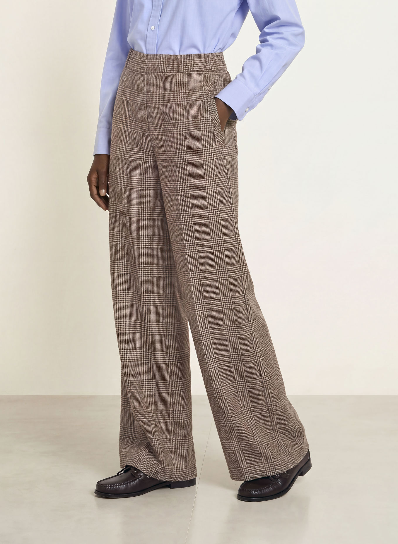 CAMBIO Marlene-broek AVELINE: MARRON FONCÉ / BEIGE