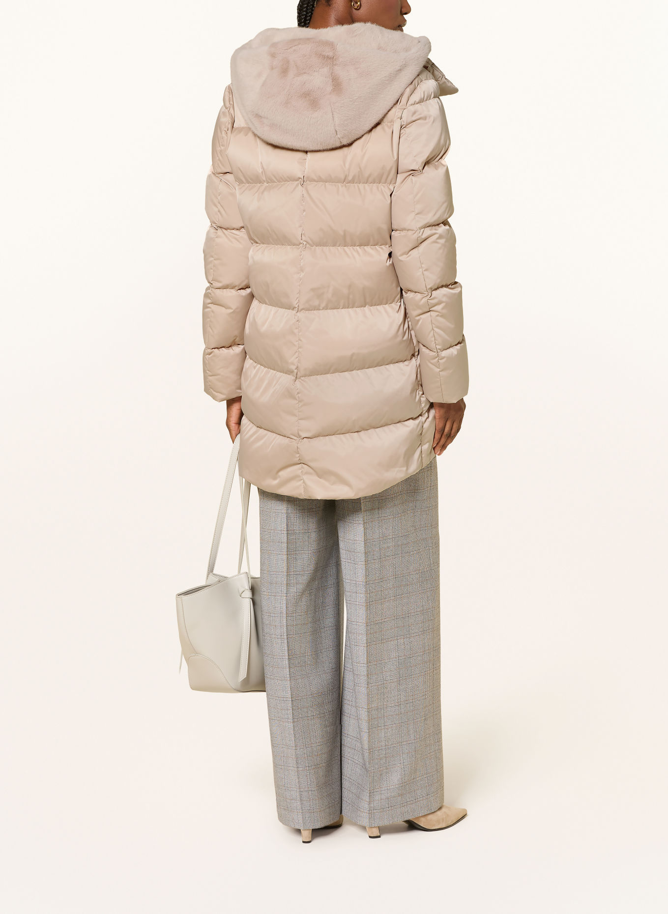 HERNO Donsjas met afneembare kraag: BEIGE