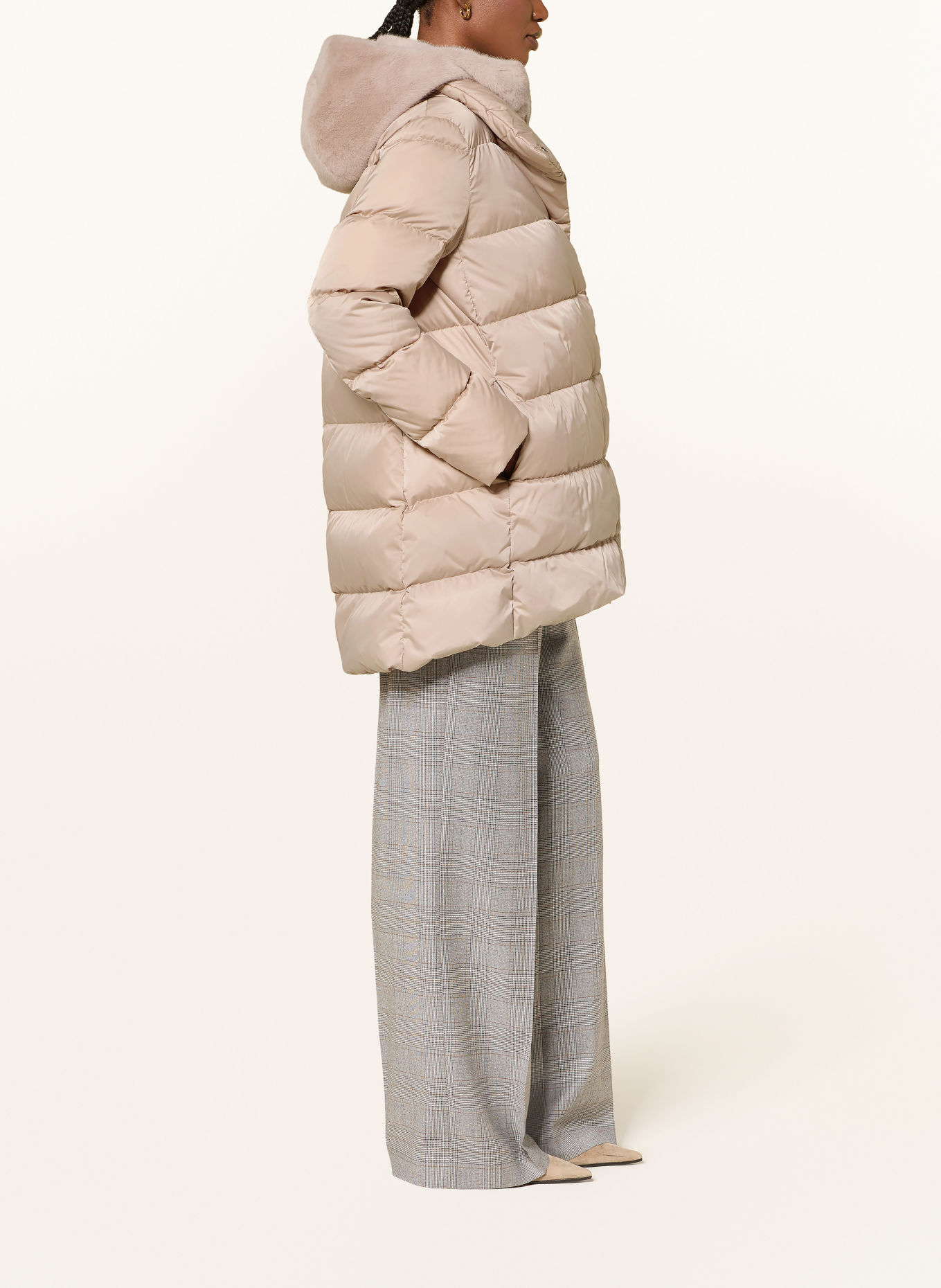 HERNO Donsjas met afneembare kraag: BEIGE