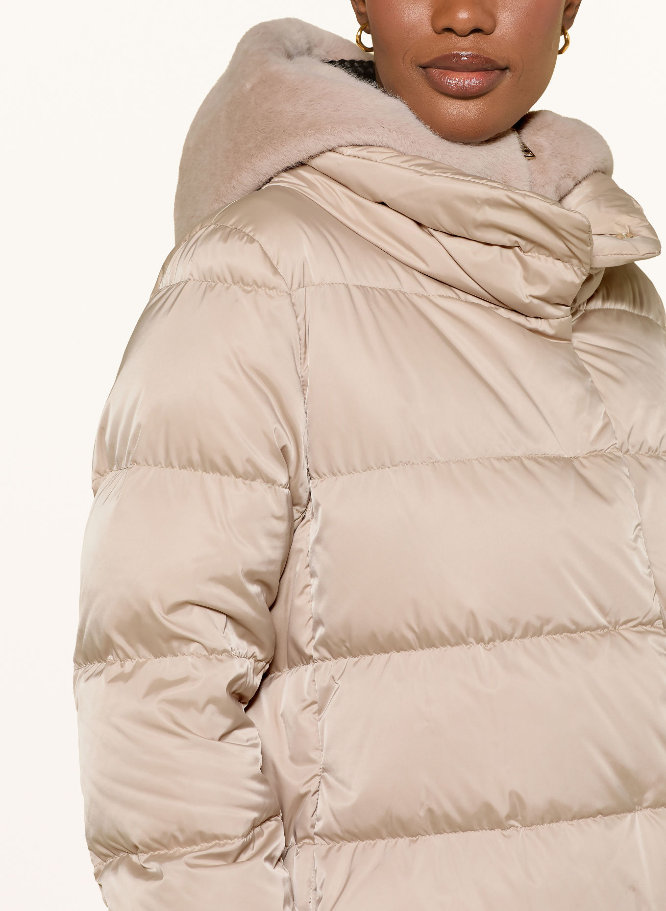 HERNO Donsjas met afneembare kraag: BEIGE