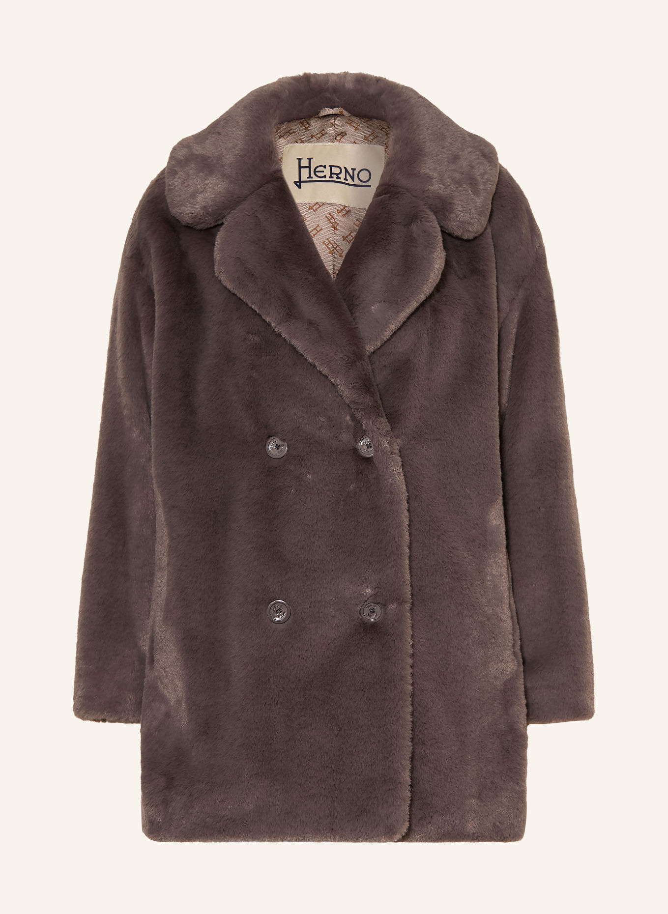 HERNO Kunstfell-Jacke: DUNKELGRAU