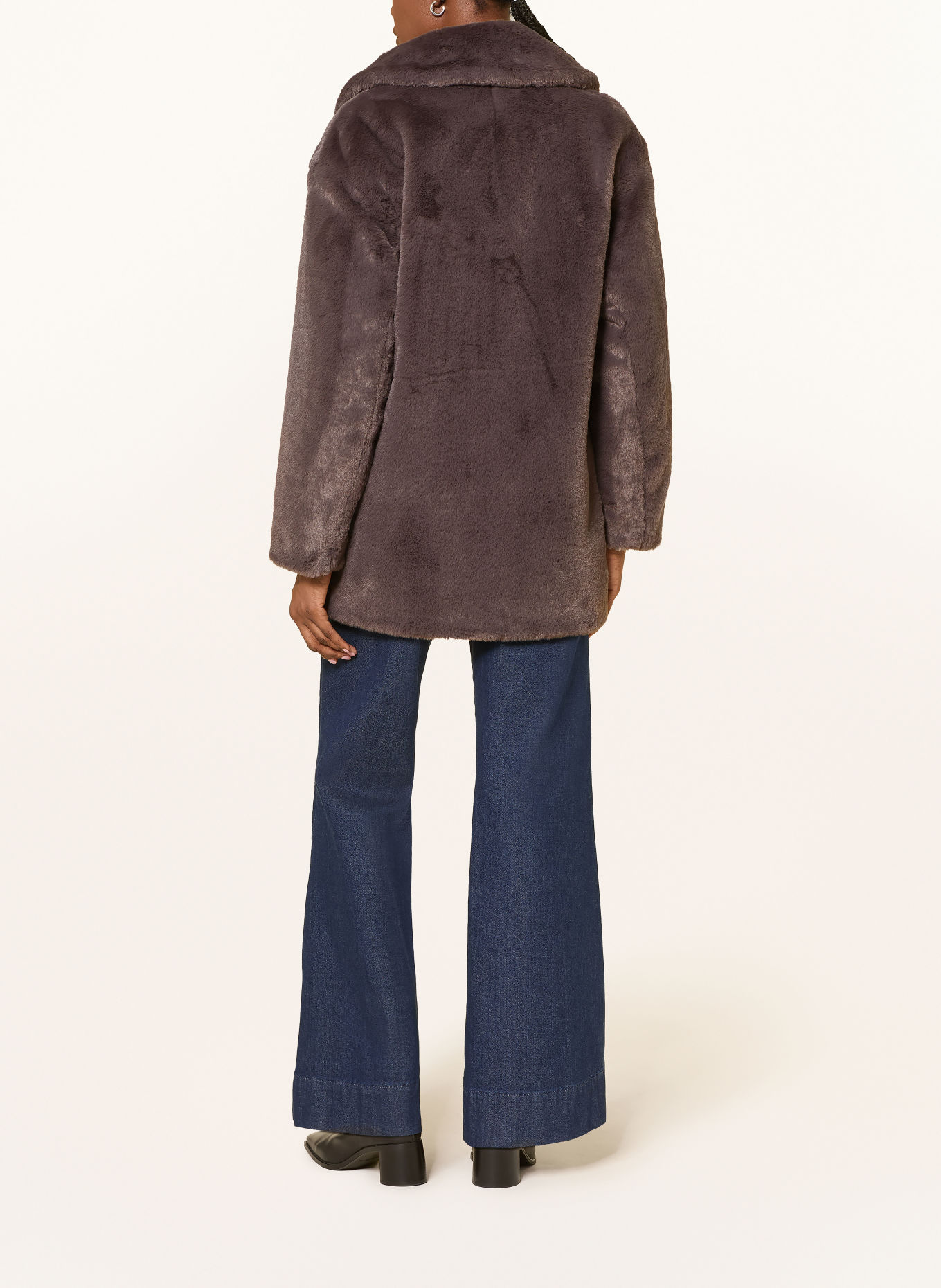 HERNO Kunstfell-Jacke: DUNKELGRAU