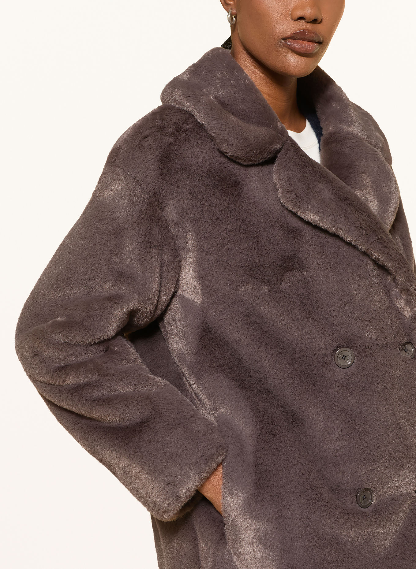 HERNO Kunstfell-Jacke: DUNKELGRAU