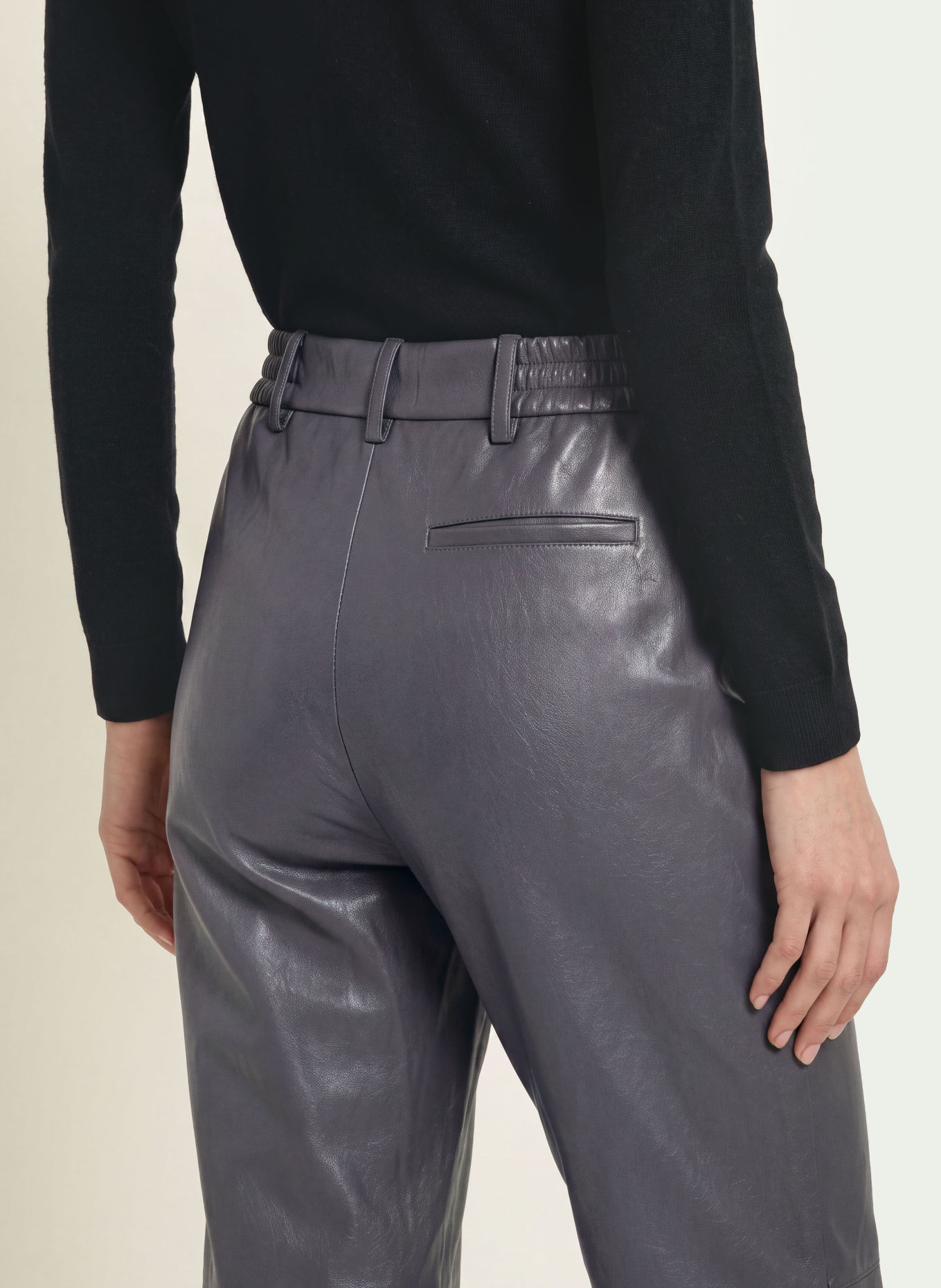 HERNO Leather-look trousers: GRAY