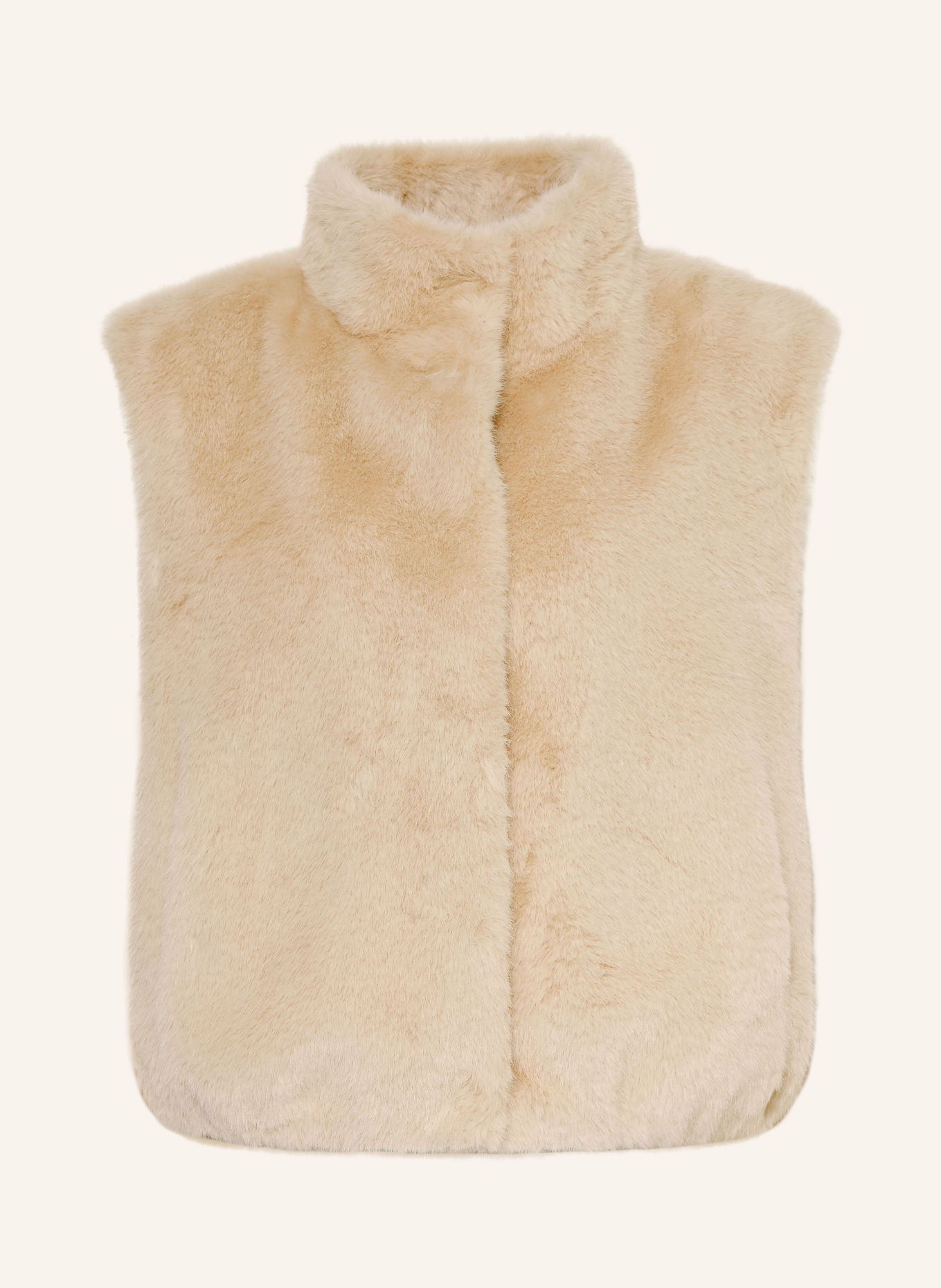 HERNO Faux Fur Vest: BEIGE