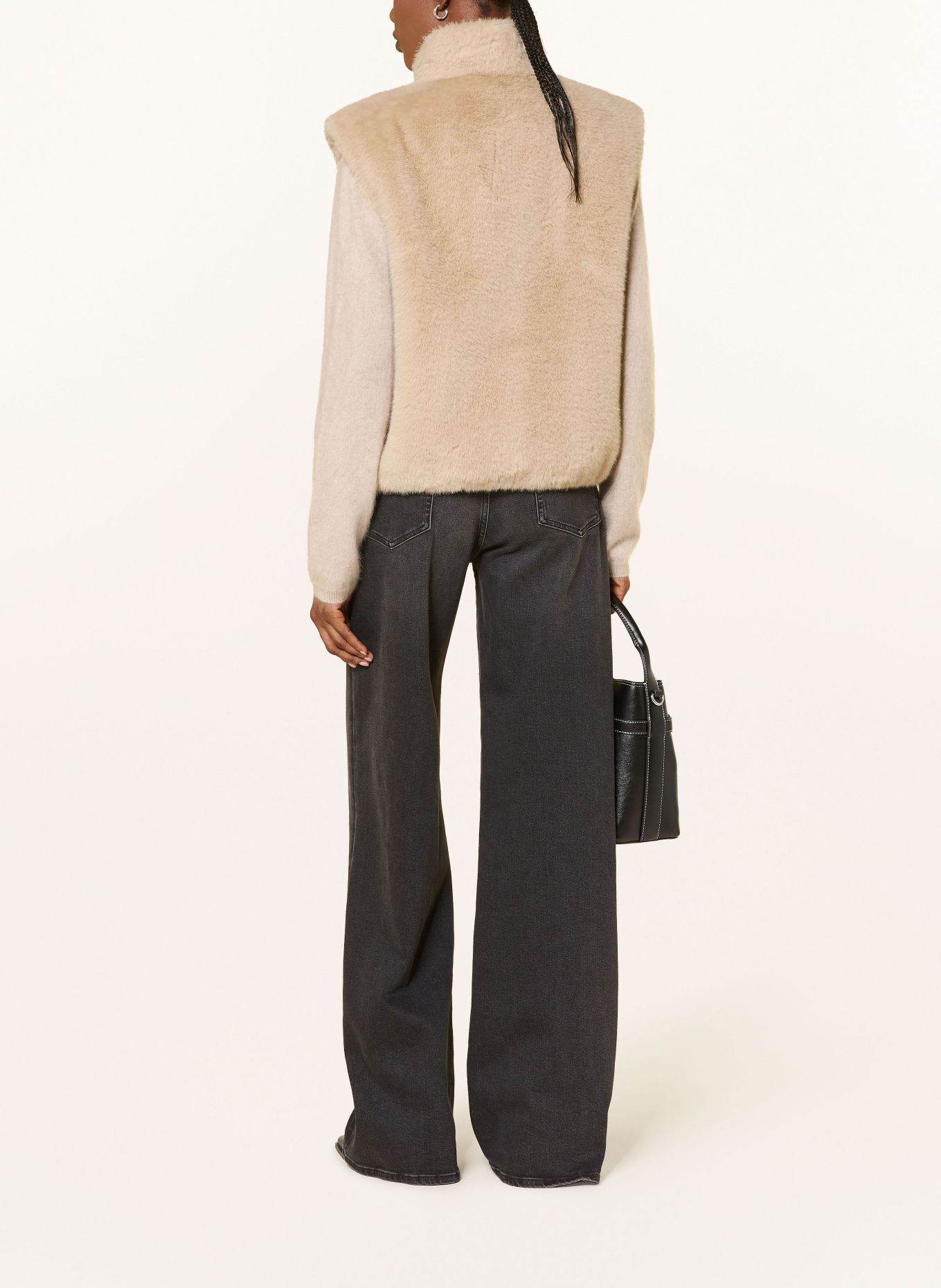 HERNO Faux Fur Vest: BEIGE