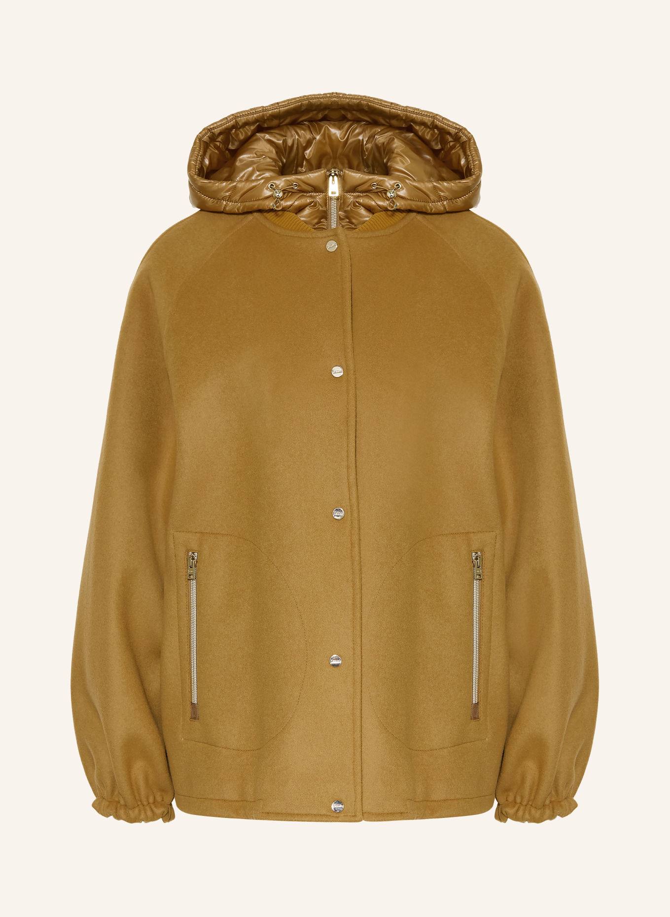 HERNO Blouson mit herausnehmbarer Blende: COGNAC