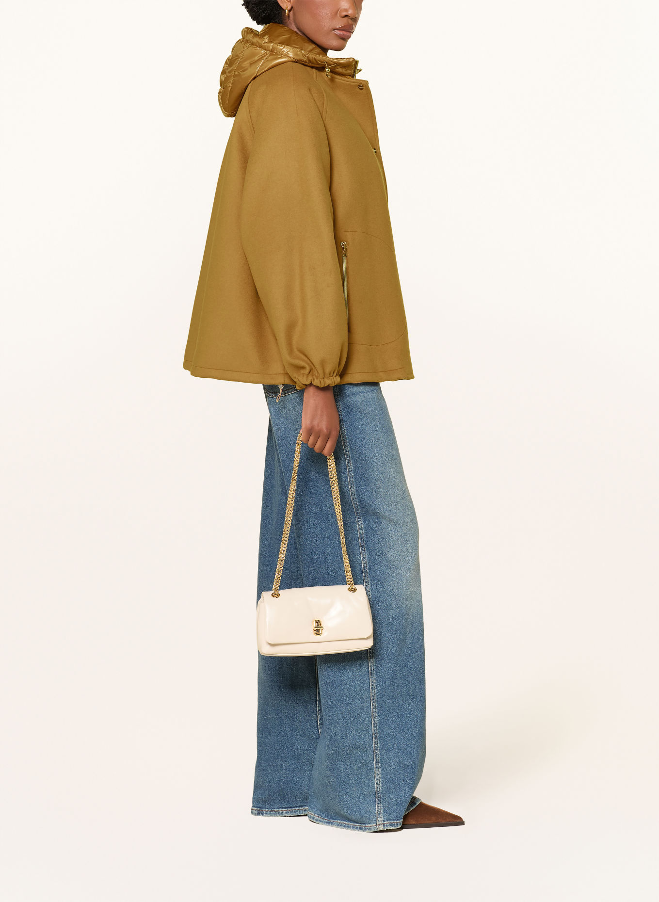 HERNO Blouson mit herausnehmbarer Blende: COGNAC