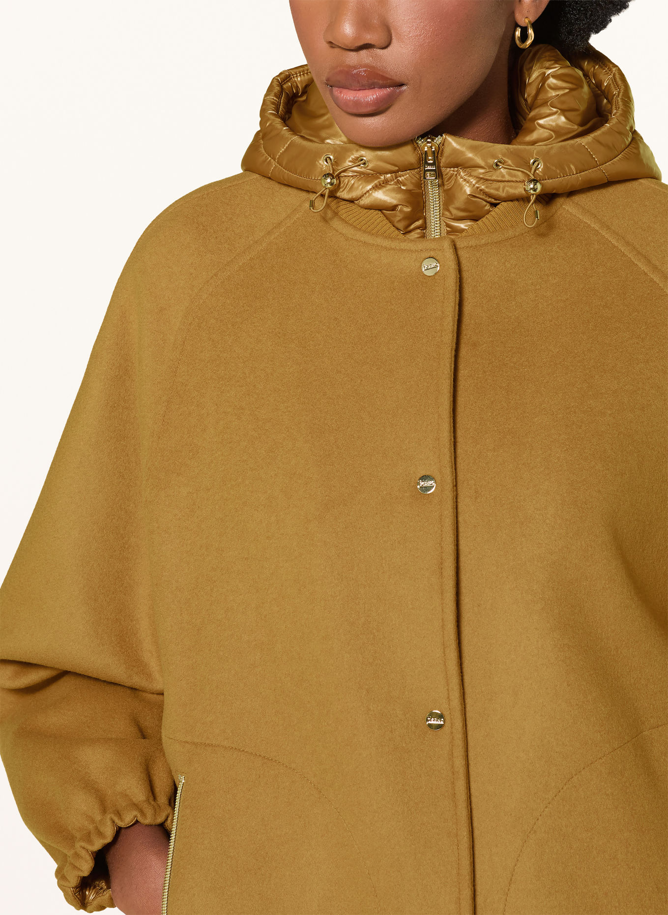 HERNO Blouson mit herausnehmbarer Blende: COGNAC
