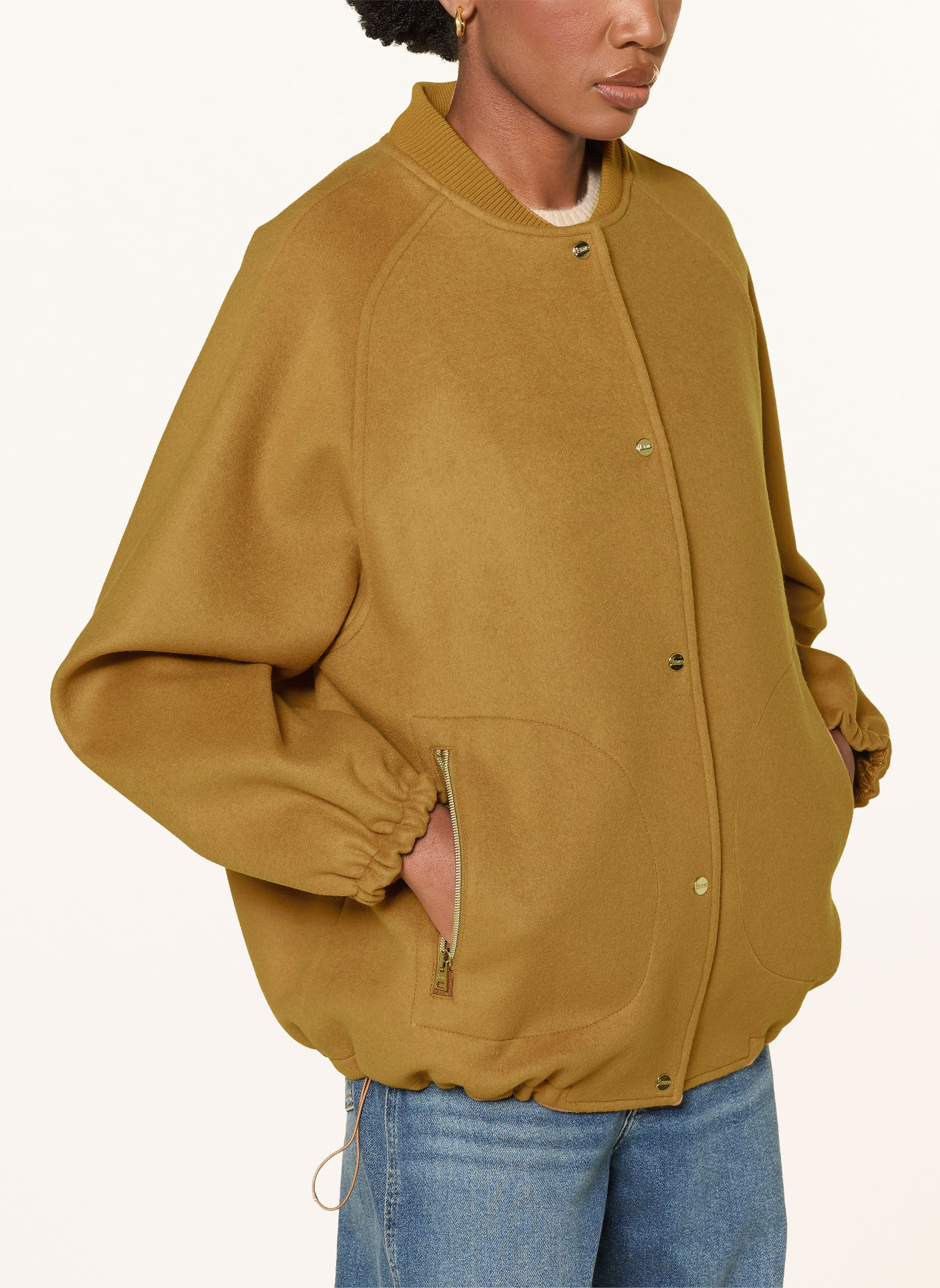 HERNO Blouson mit herausnehmbarer Blende: COGNAC