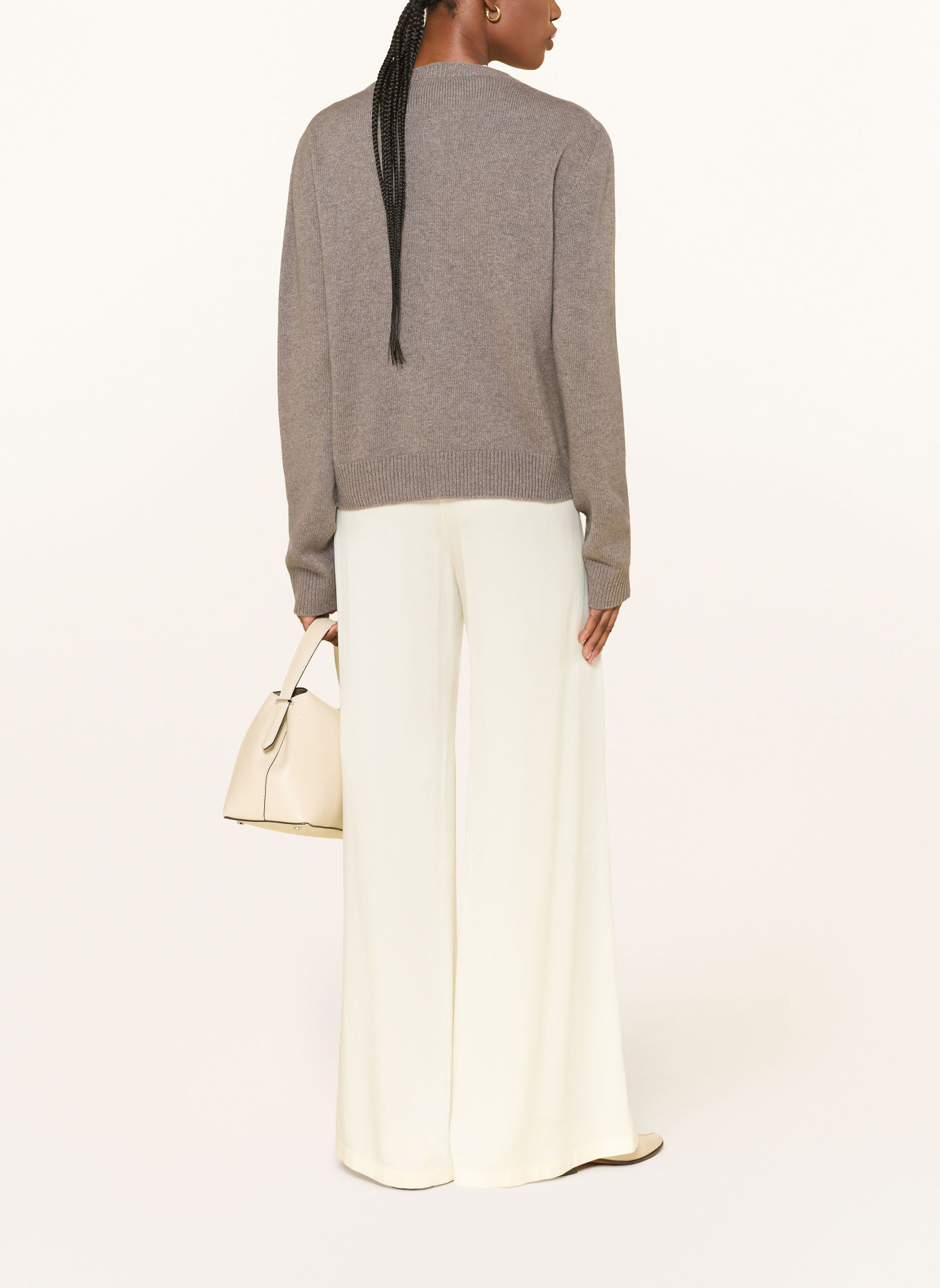 FABIANA FILIPPI Strickjacke mit Schmucksteinen: TAUPE