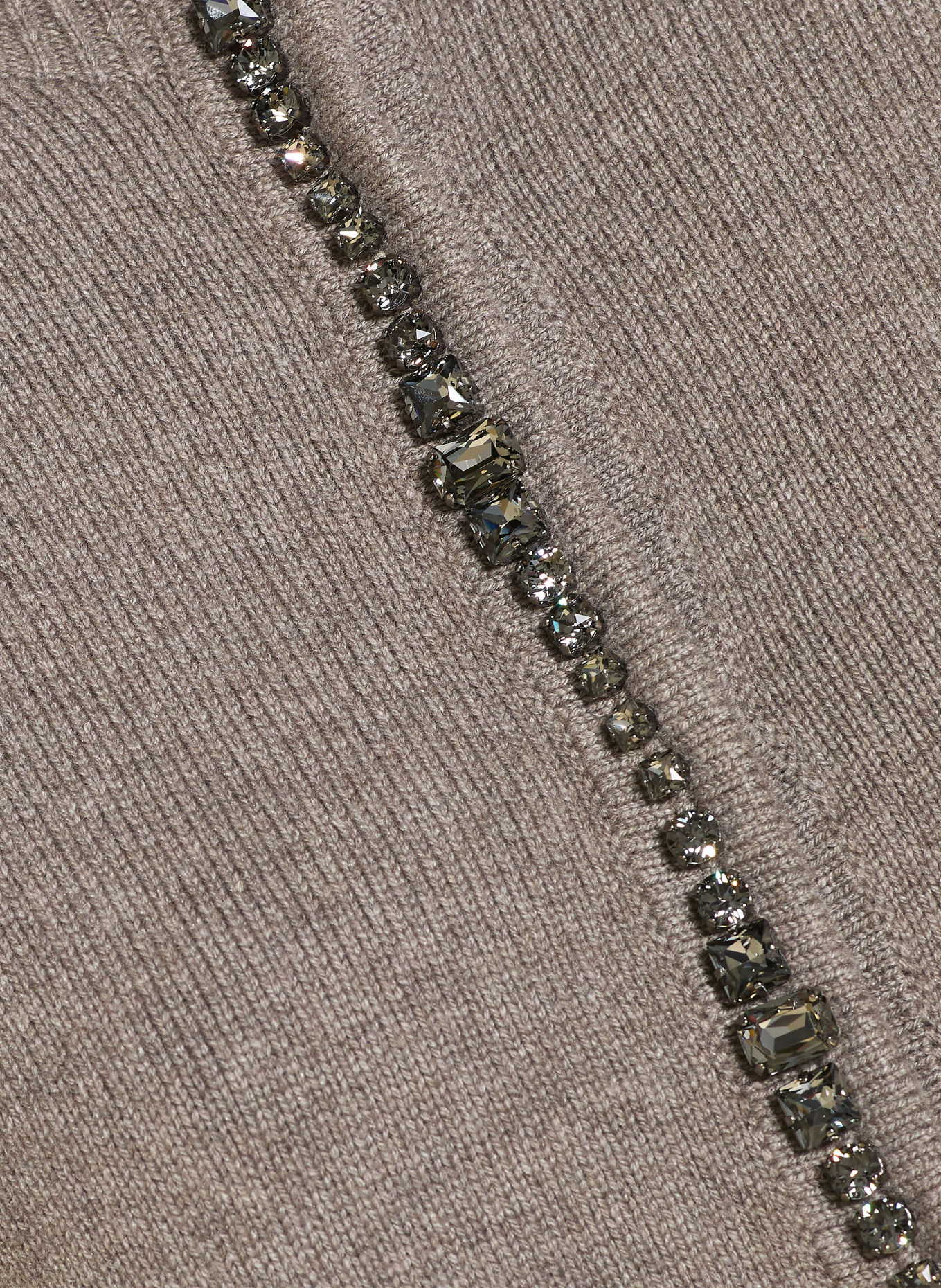 FABIANA FILIPPI Strickjacke mit Schmucksteinen: TAUPE