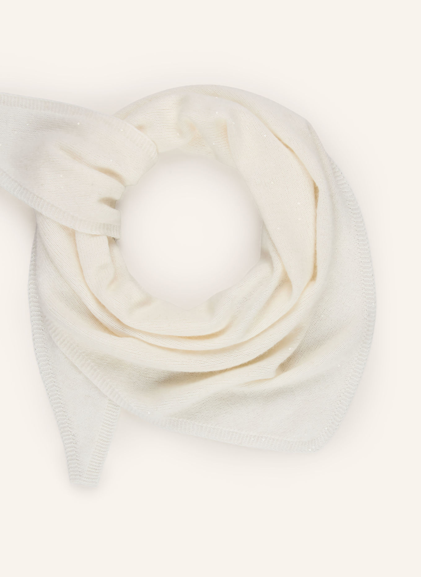 FABIANA FILIPPI Foulard triangulaire à paillettes: BLANC