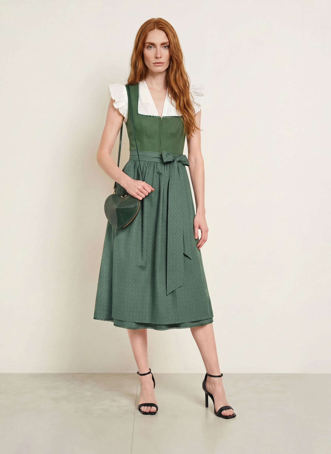 ALISSA BY KINGA MATHE Dirndl ALEA van linnen: DONKERGROEN