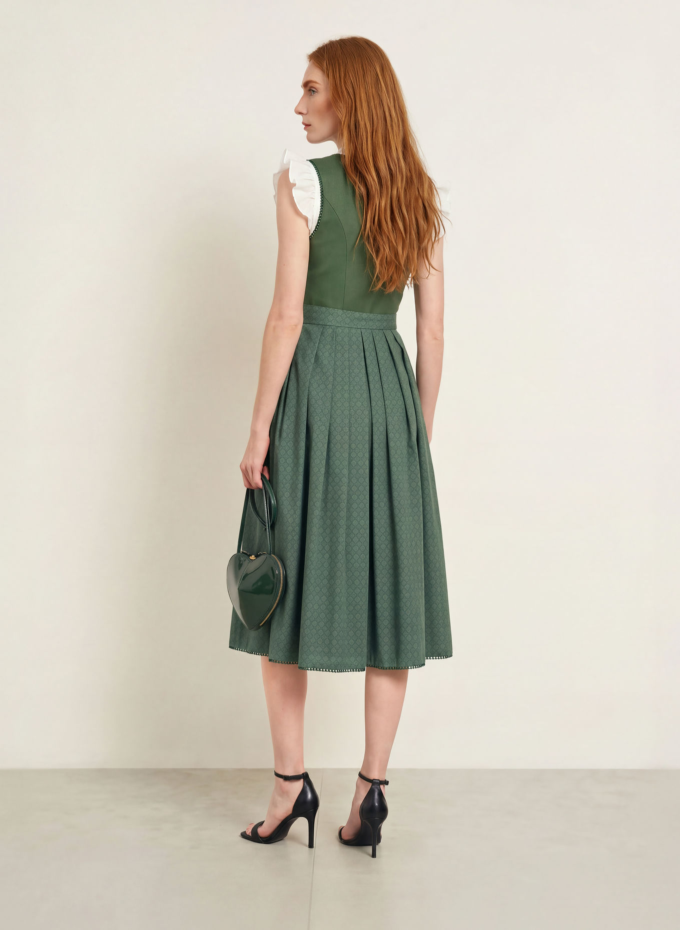 ALISSA BY KINGA MATHE Dirndl ALEA van linnen: DONKERGROEN