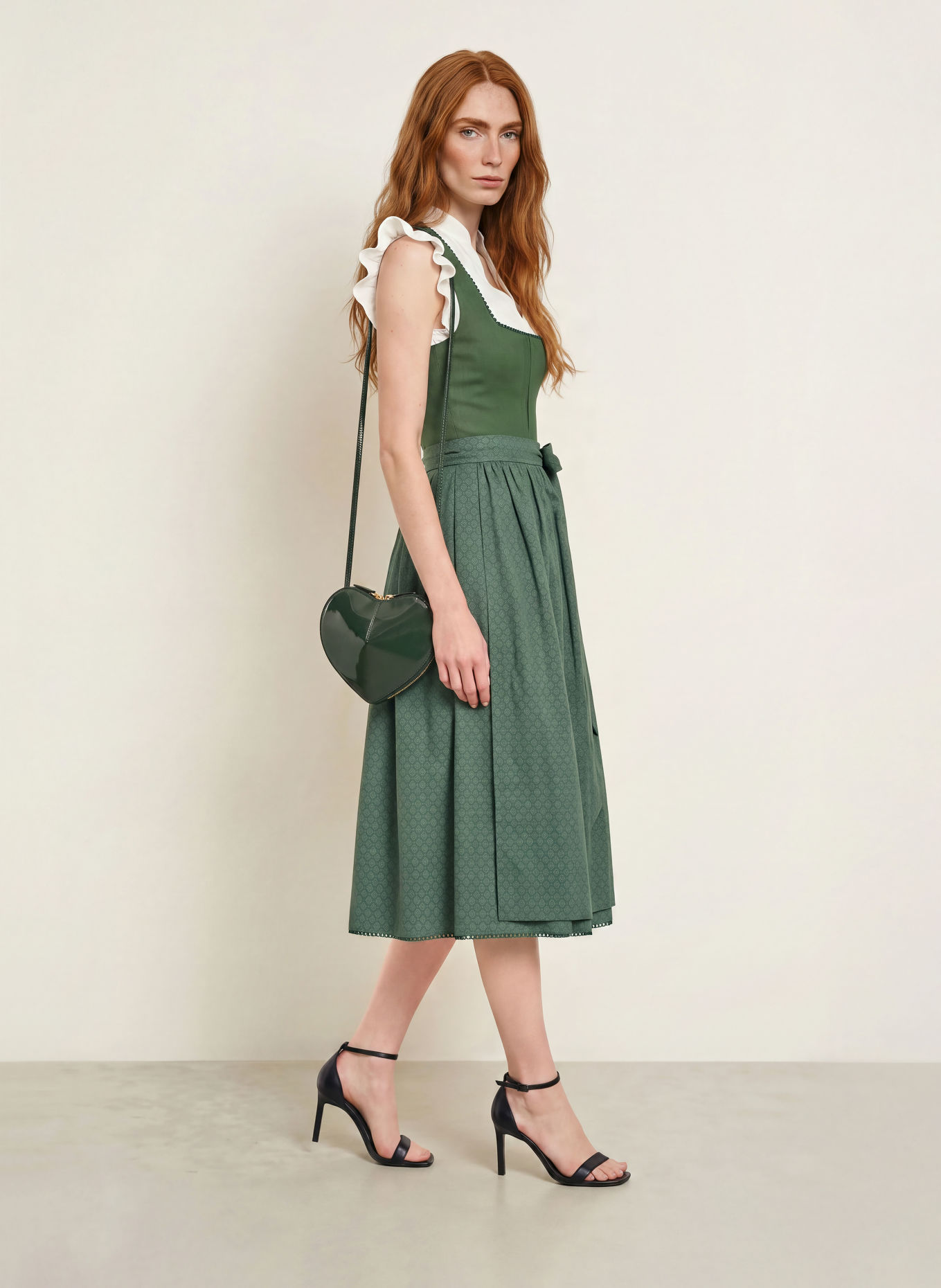 ALISSA BY KINGA MATHE Dirndl ALEA van linnen: DONKERGROEN