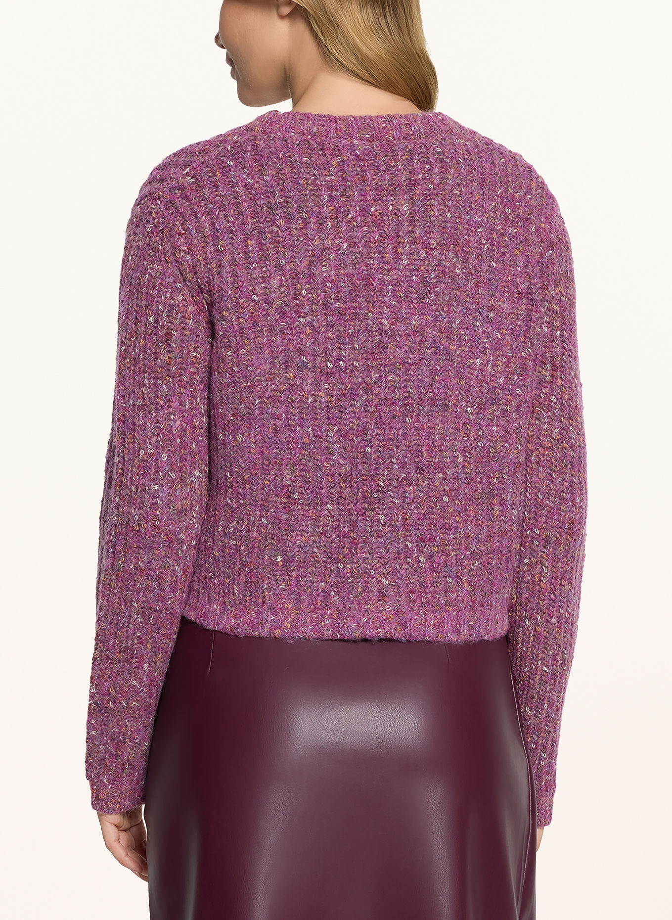 CARTOON Cardigan: PURPLE / ECRU / DARK ORANGE