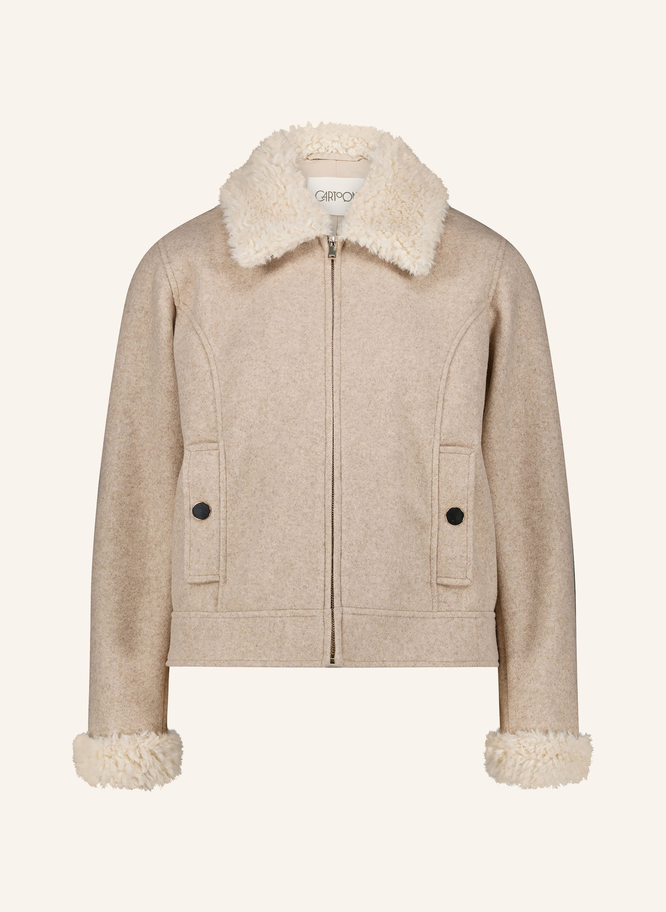 CARTOON Blazer met teddybont: BEIGE / CRÈME