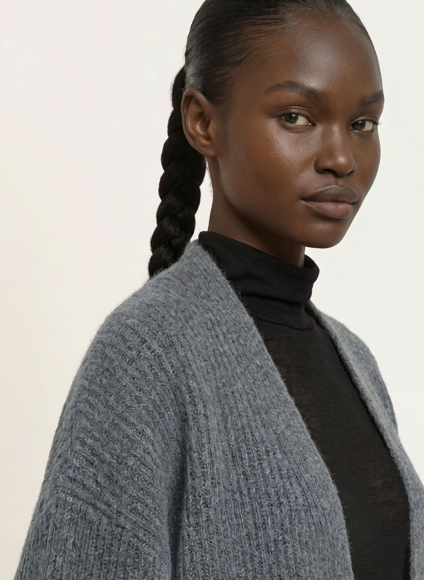 Alcidia da Veiga Knit wrap with cashmere: GRAY