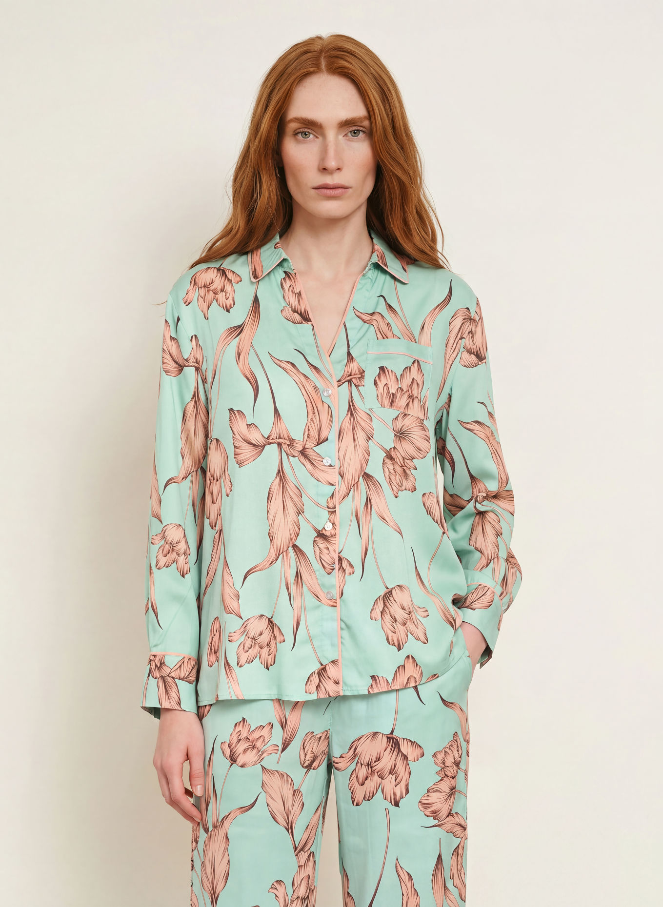 CHANTELLE ELIOT Pajama shirt: E31 HERITAGE FLORAL