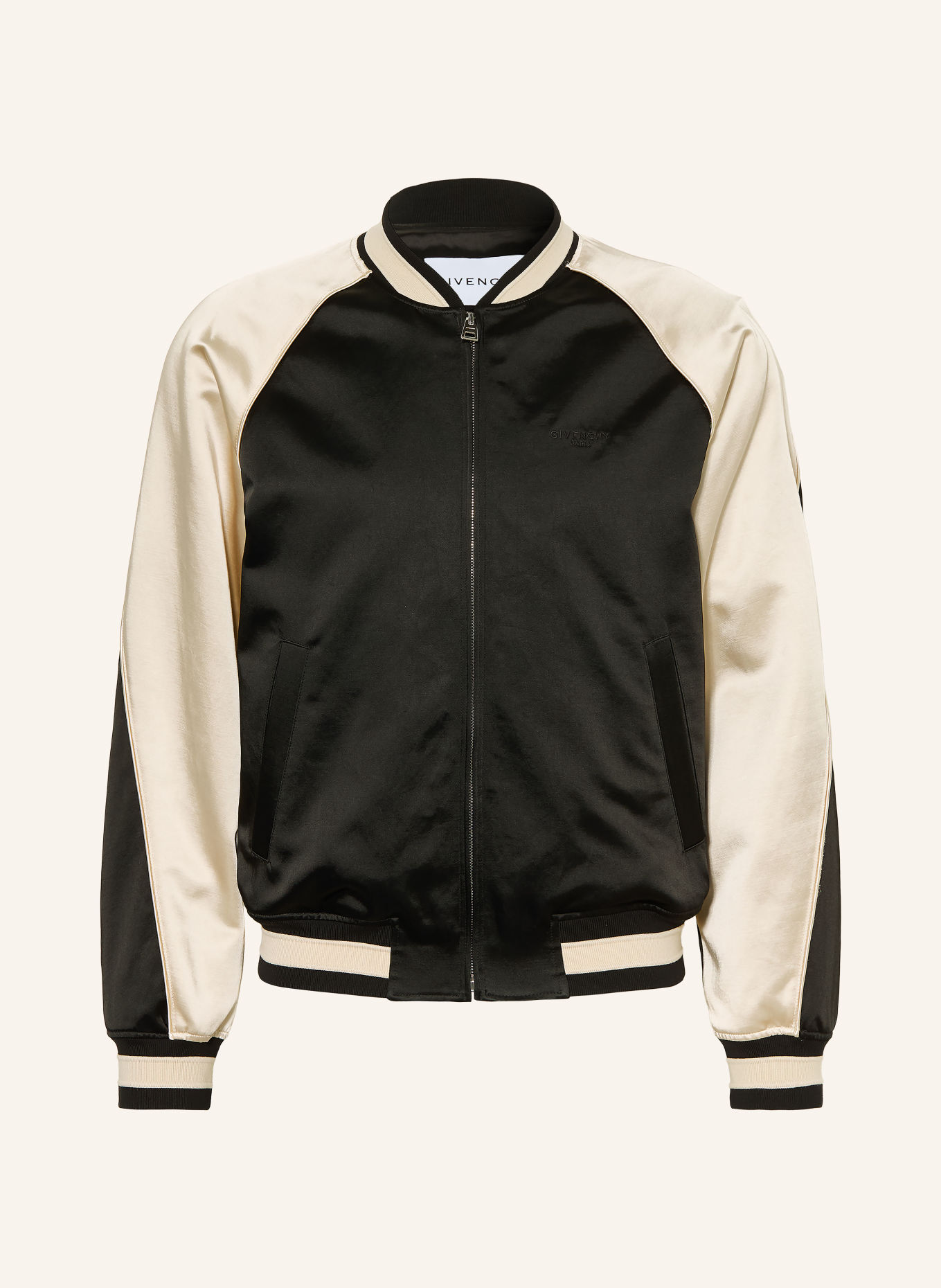 GIVENCHY Bomber jacket: BLACK / CREAM