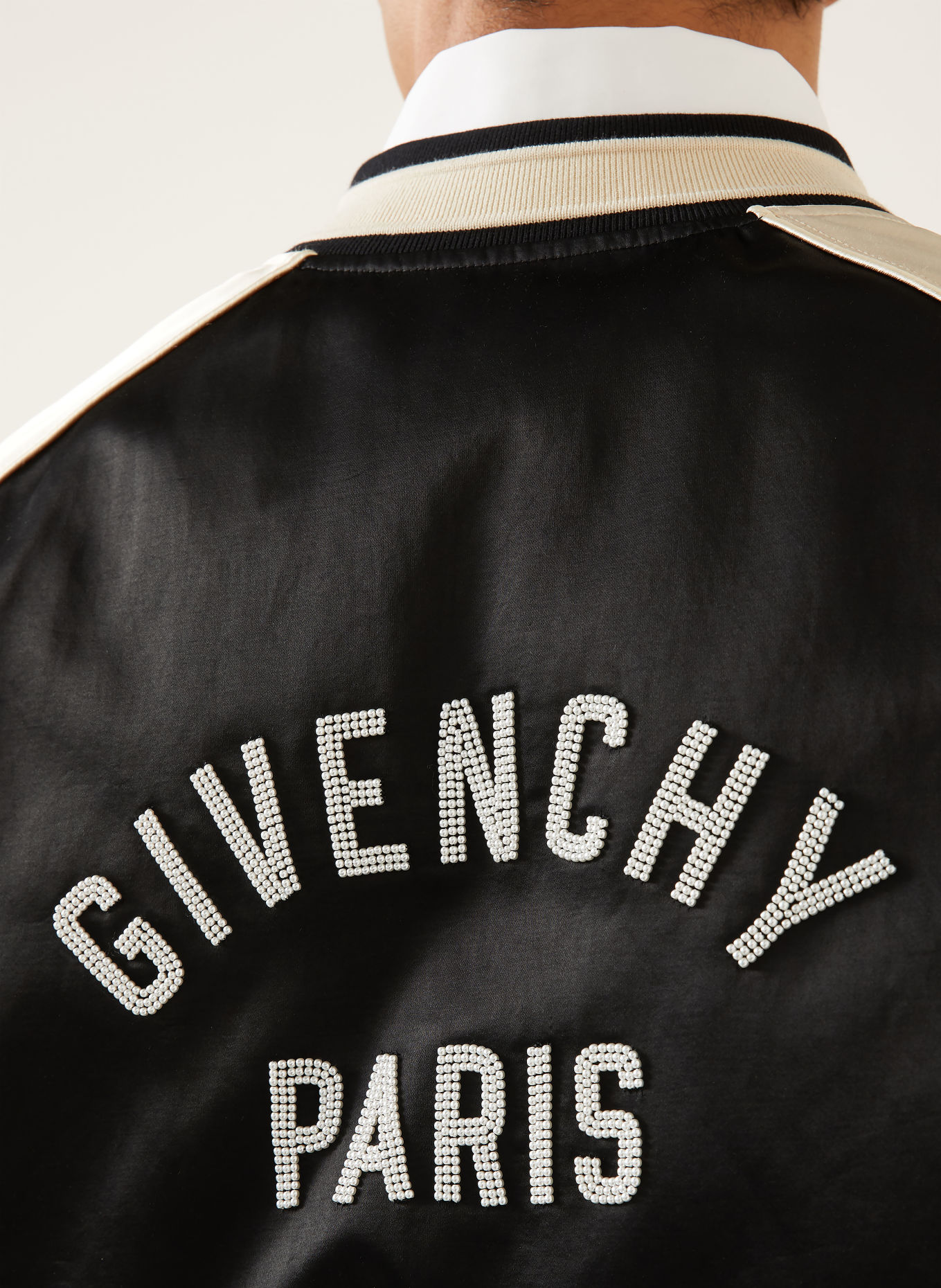 GIVENCHY Bomber jacket: BLACK / CREAM