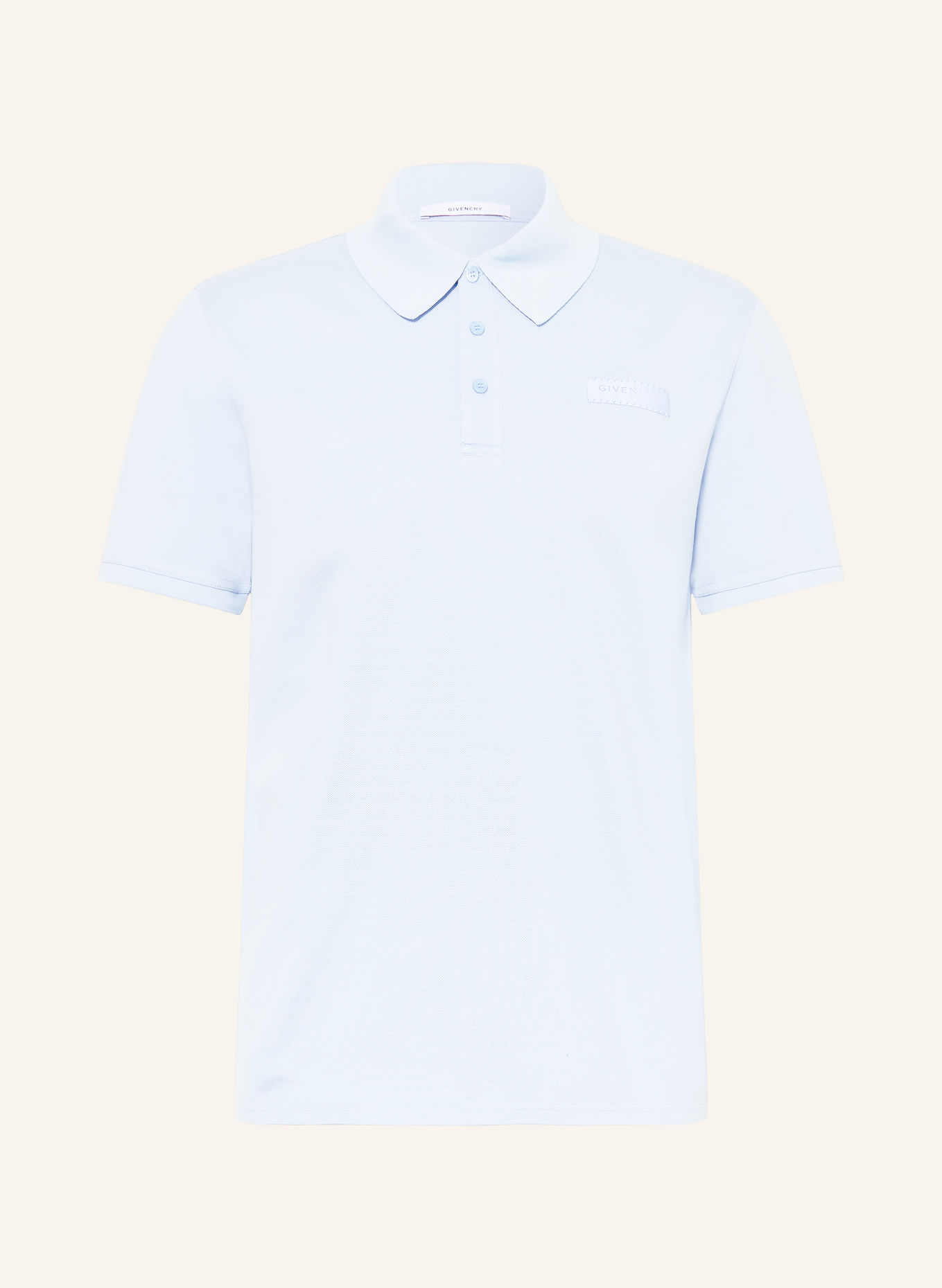 GIVENCHY Piqué-poloshirt, regular fit: LICHTBLAUW